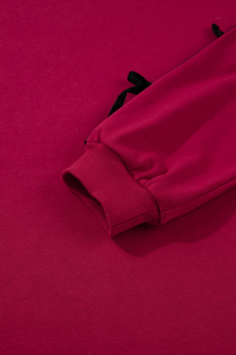 Contrast Striped Bow Detail Drop Shoulder Sweatshirt Dress with Pockets - eAura