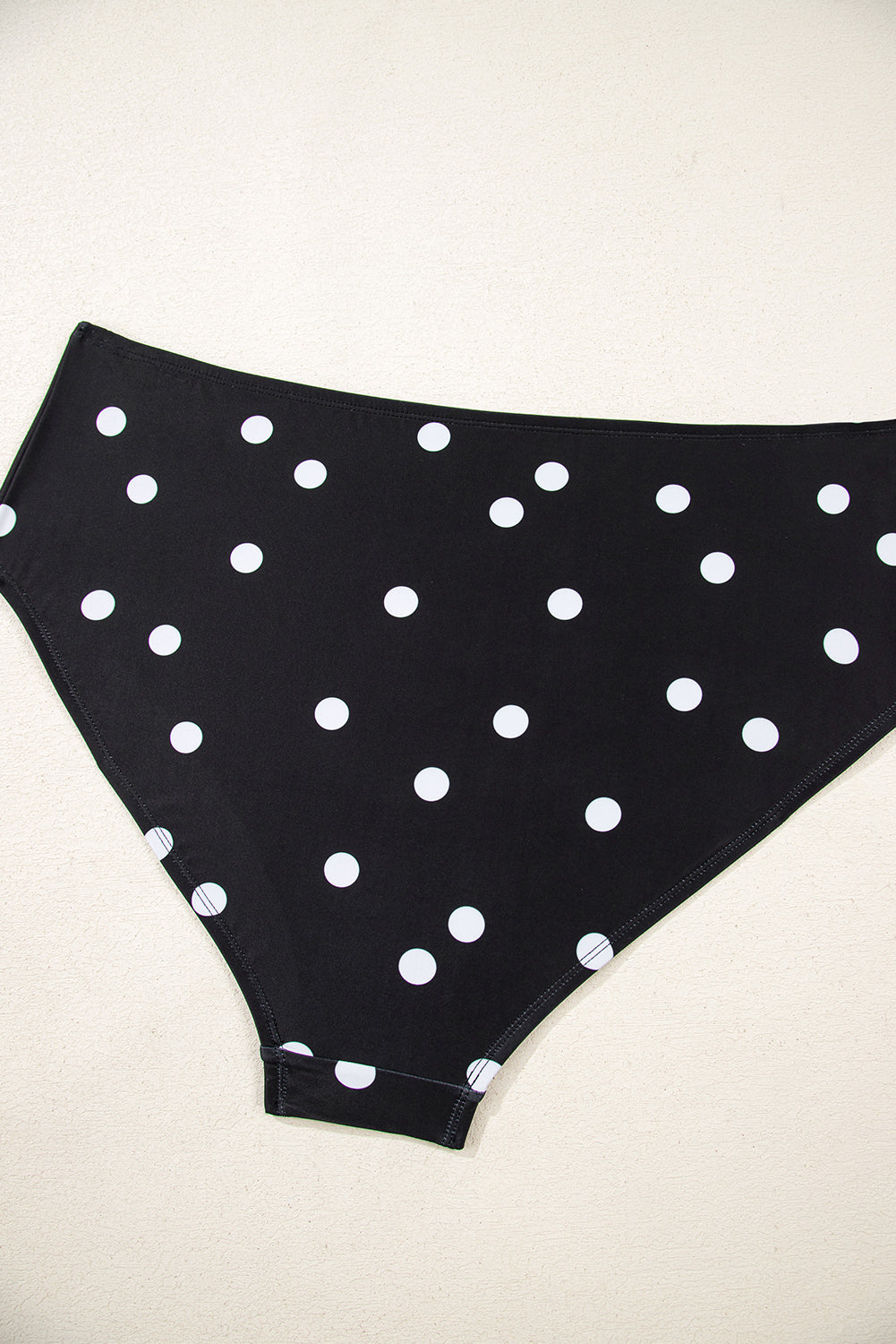 Black Polka Dot/Colourblock Trim V Neck Plus Size Swim Dress BB Fashion Outlet