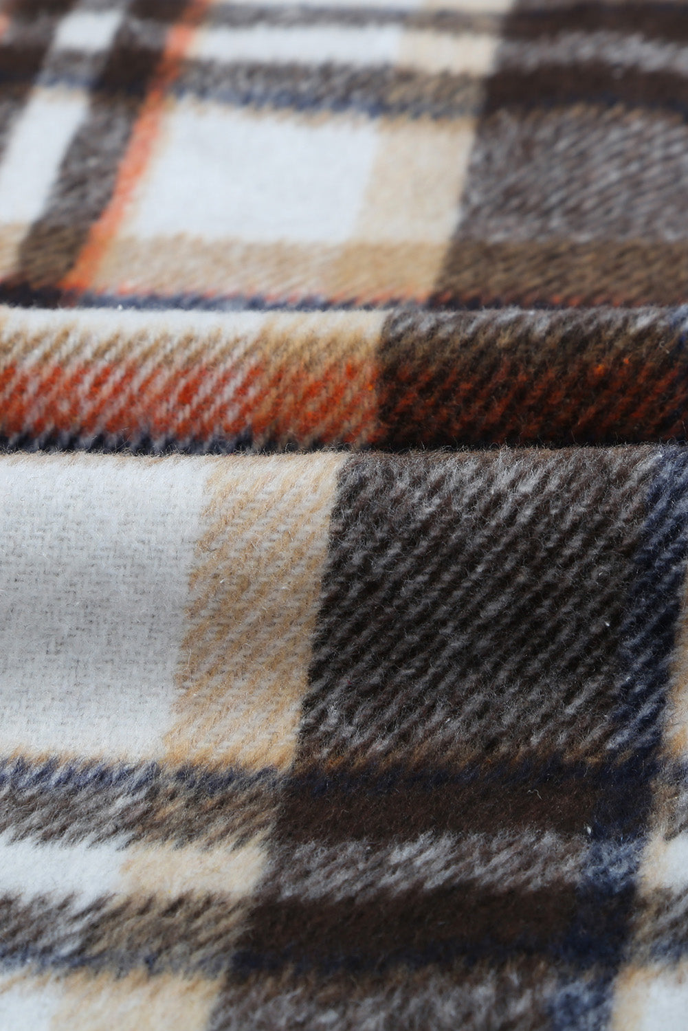 Geometric Plaid Print Pocketed Shacket eAura