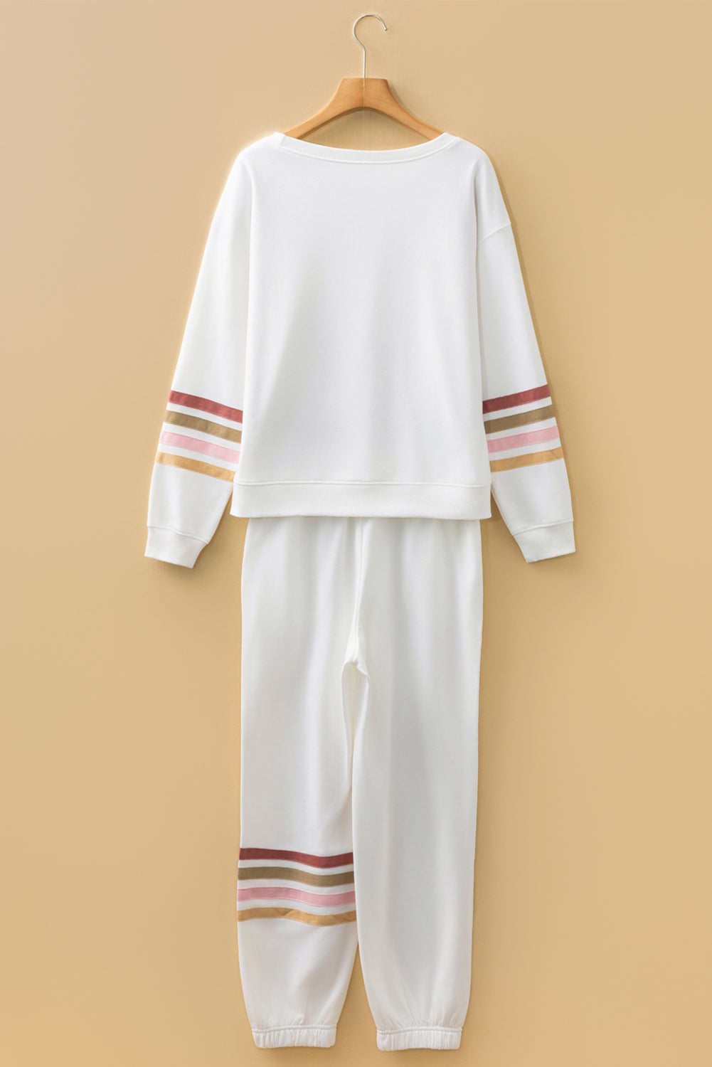 Striped Drop Shoulder Pullover and Joggers - eAura