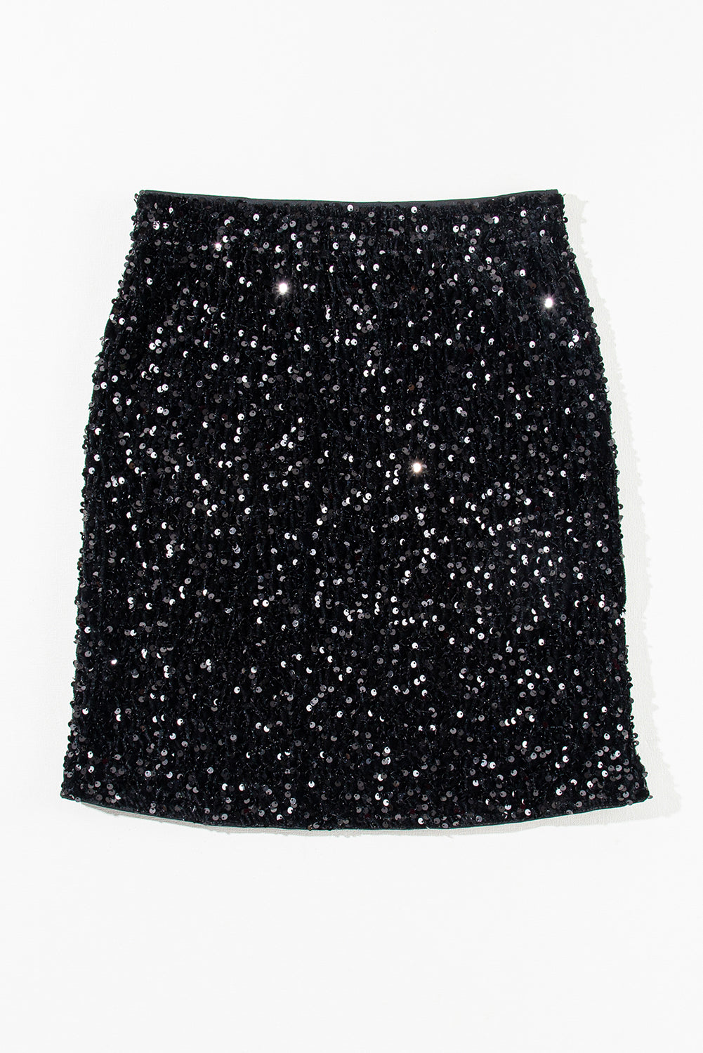 Black Sequin Bodycon Mini Skirt - eAura