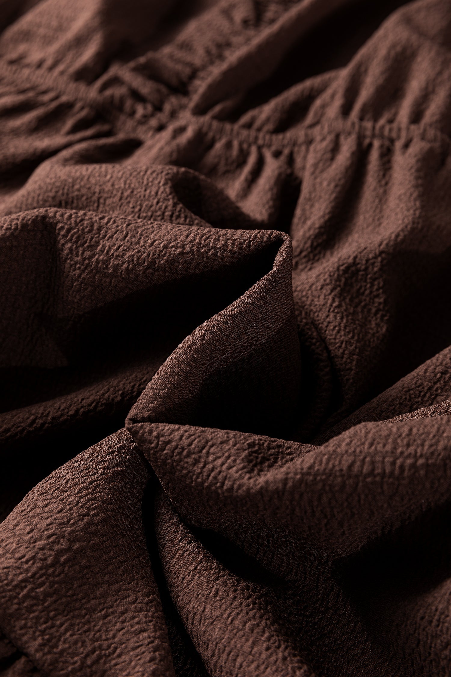 Plus Size Frilled Trim V-Neck Puff Sleeve Textured Mini Dress - eAura