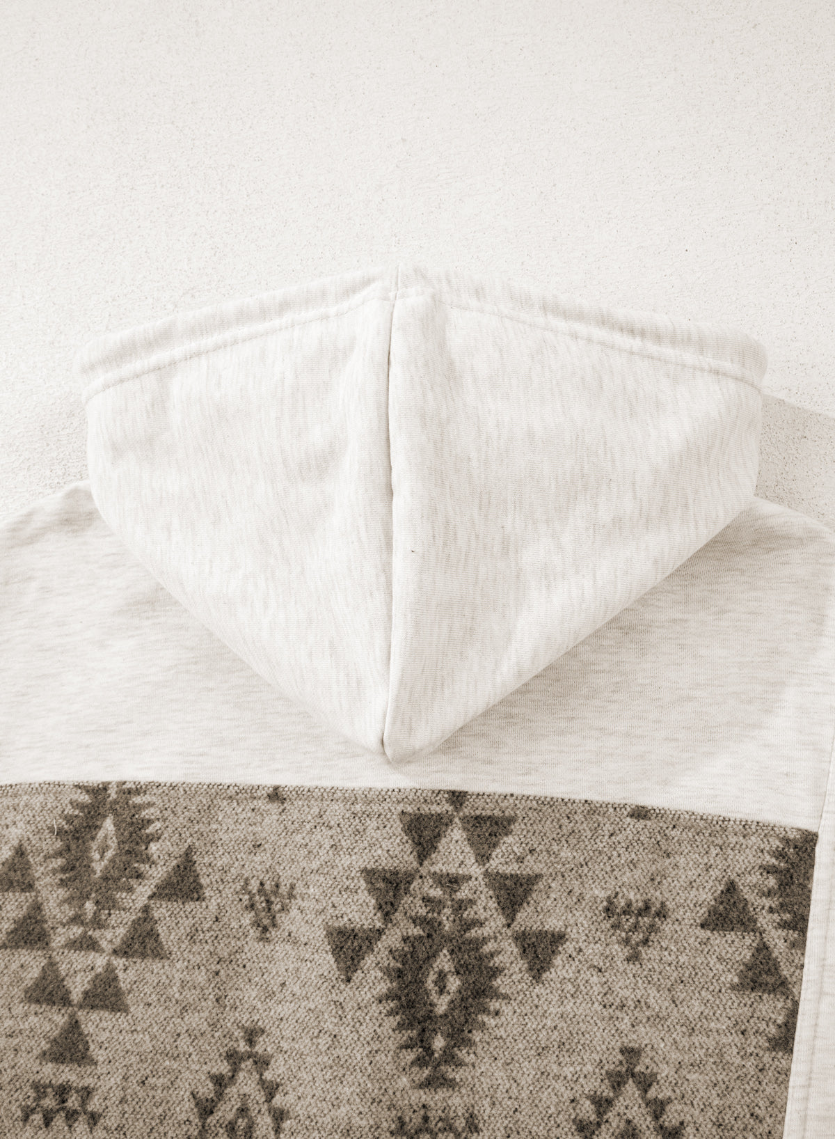 Western Aztec Print Patchwork Drawstring Hooded Shacket - eAura