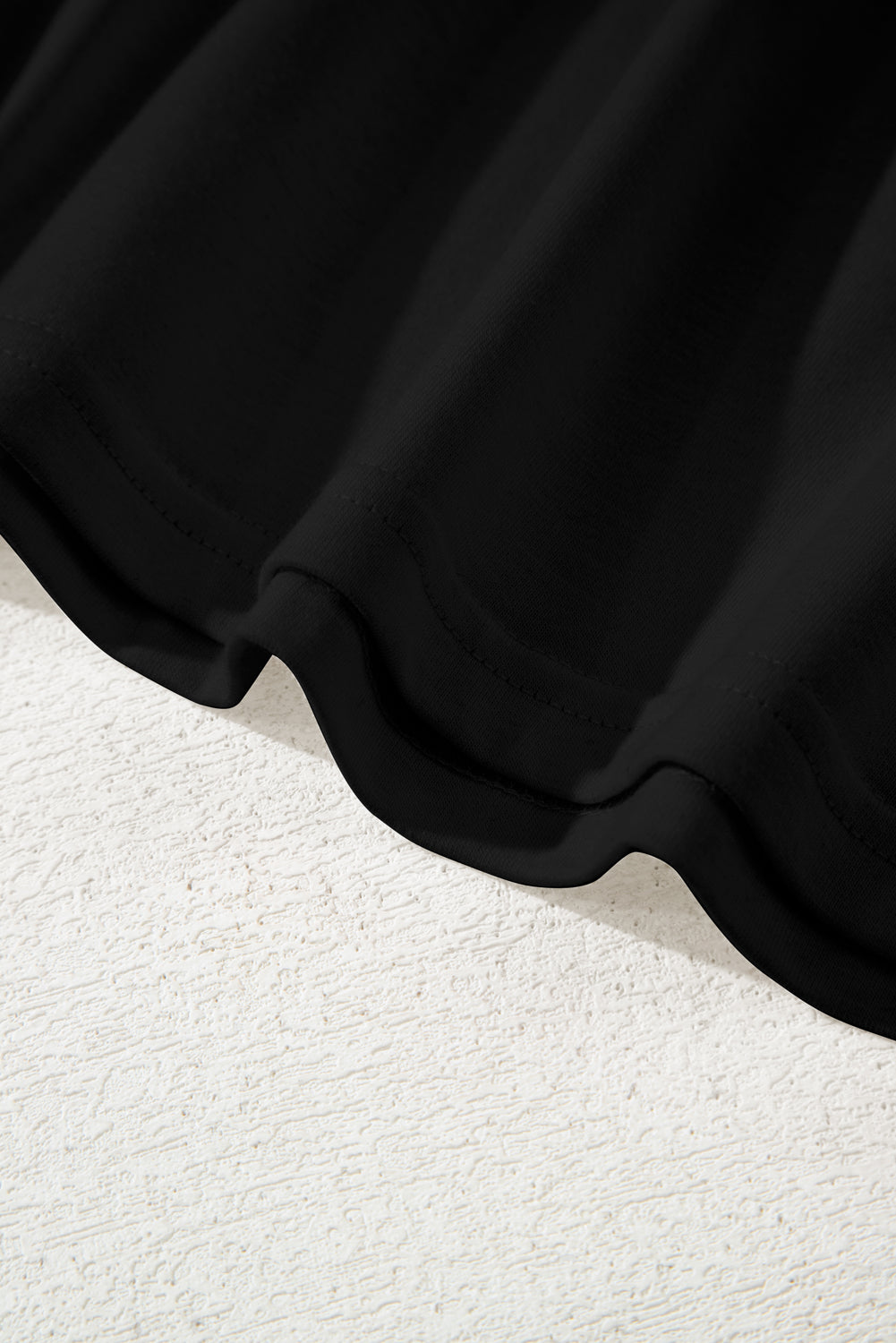 Solid Color Bow Tie Front Long Sleeve Plus Size Peplum Blouse – Black