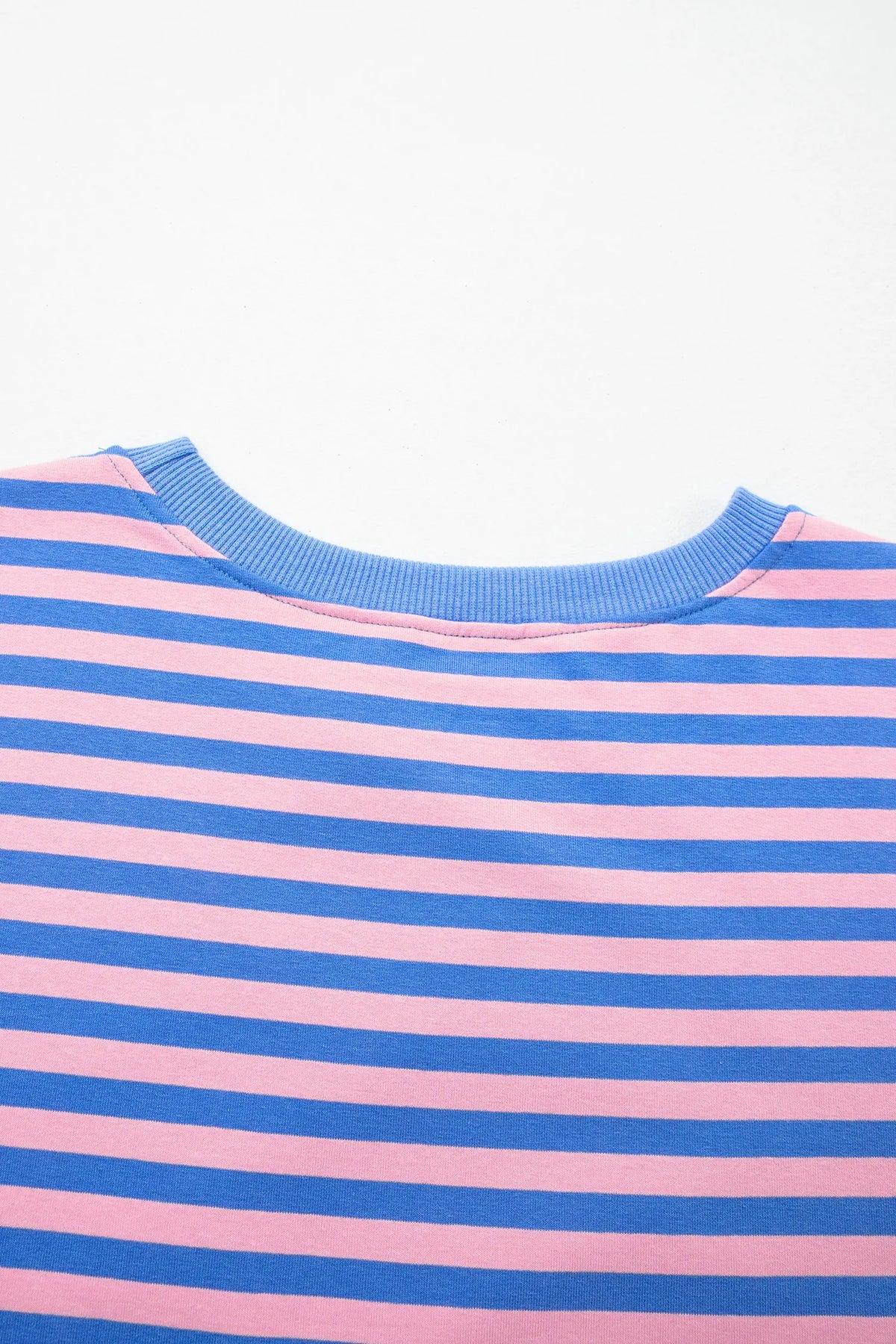 Relaxed Short Sleeve Top Elastic Waist Drawstring Skort 2pcs Set – Pink Stripe