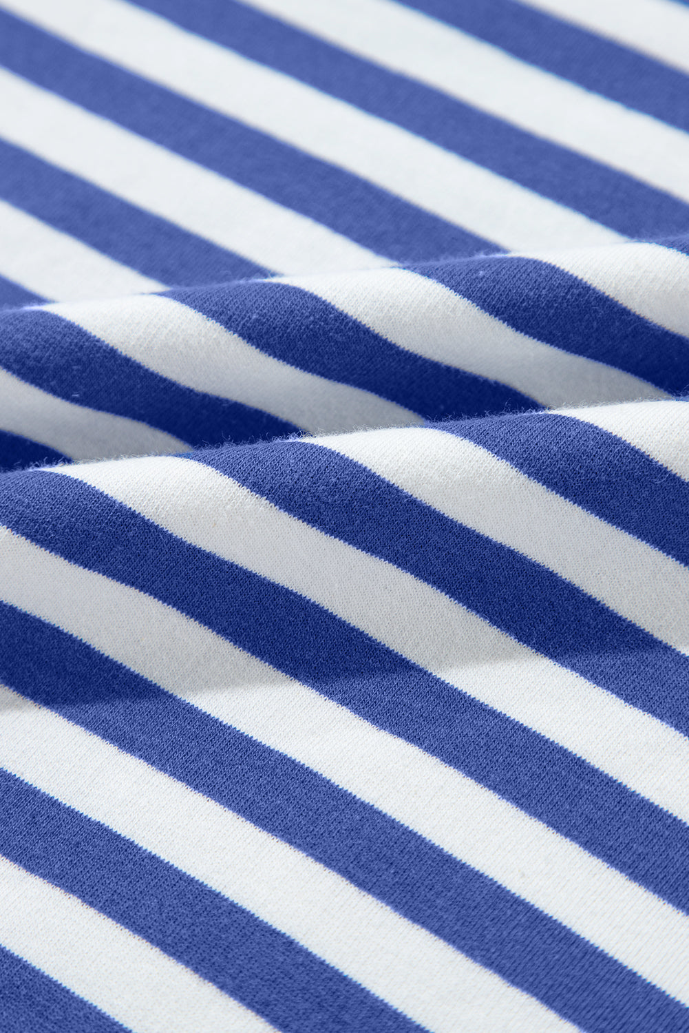 Sky Blue Stripe Oversized Contrast Trim Pullover Sweatshirt BB Fashion Outlet