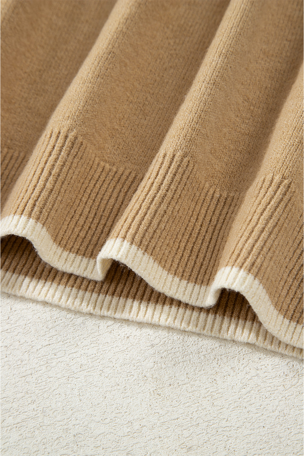 Leopard Bow Decor Split Cuff Contrast Trim Sweater - eAura