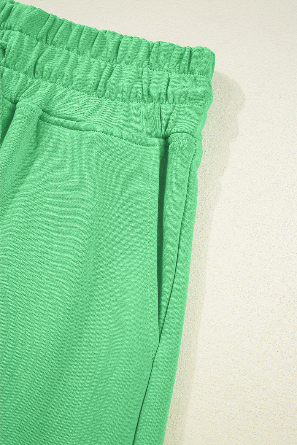 Drop Shoulder Puff Sleeve Crop Pullover and Drawstring Wide Leg Trousers Co-ord Set eAura