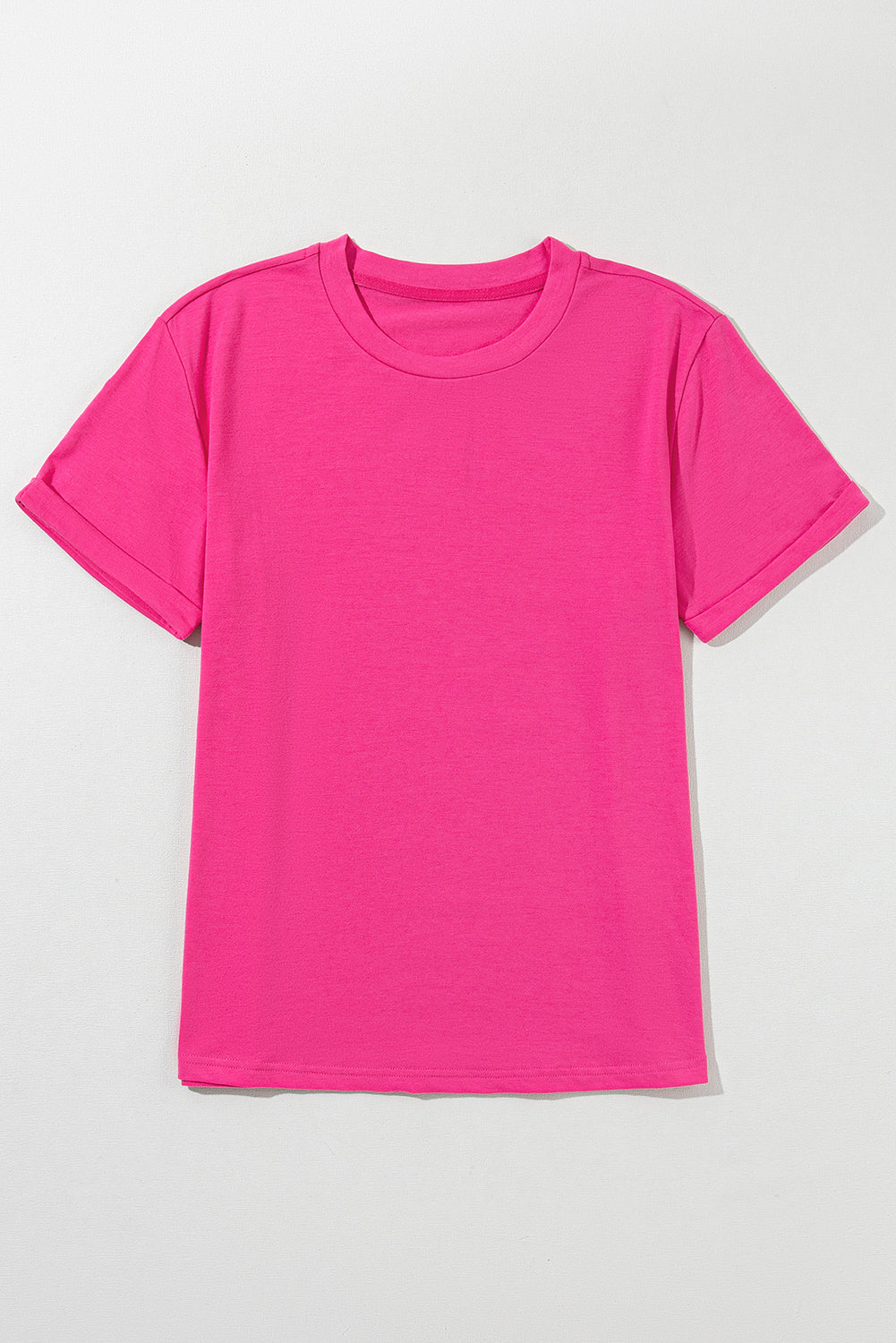 Casual Plain Crew Neck Tee T-Shirt