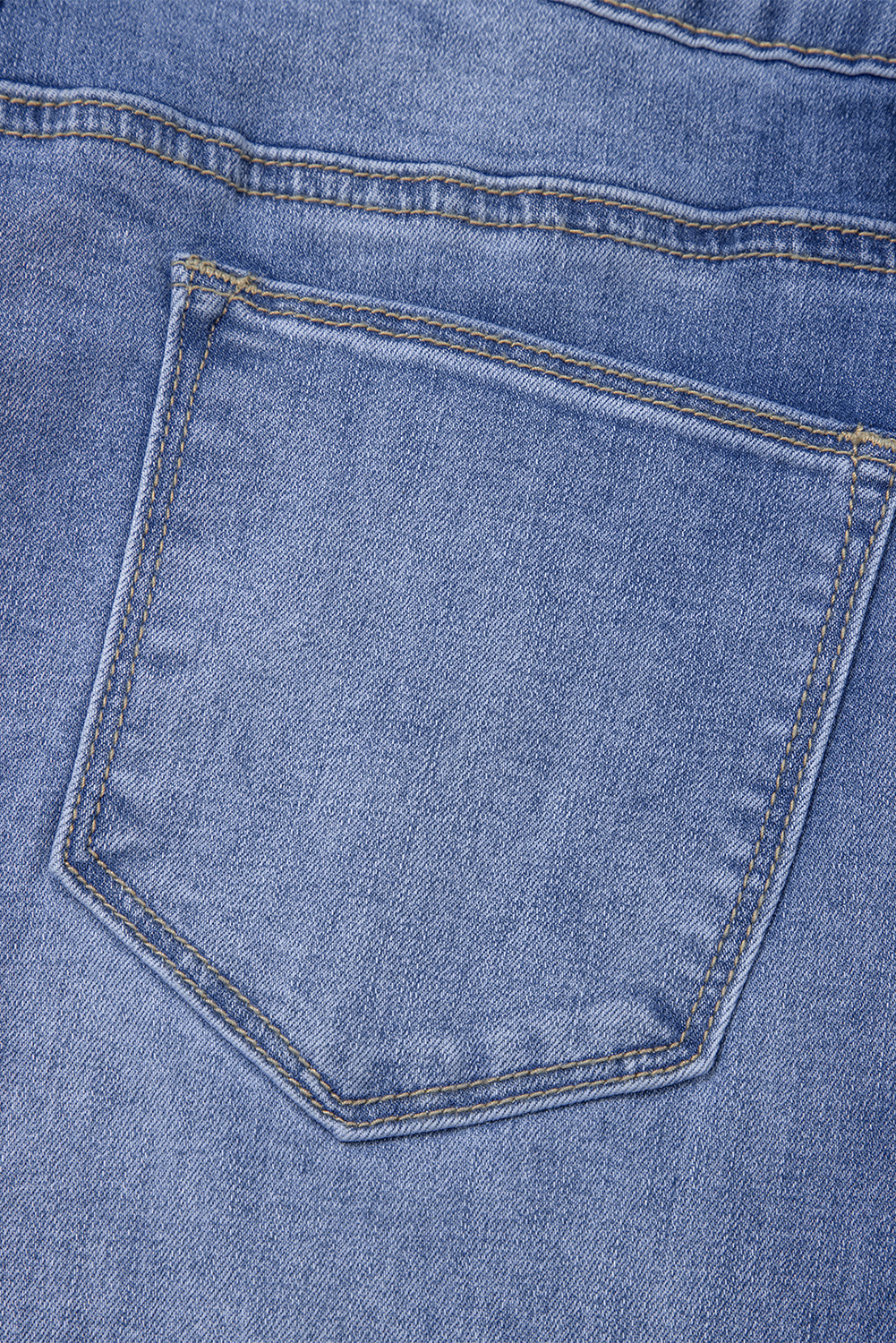 Beau Blue Tailored Center Seam Detail Straight Loose High Rise Jeans eAura