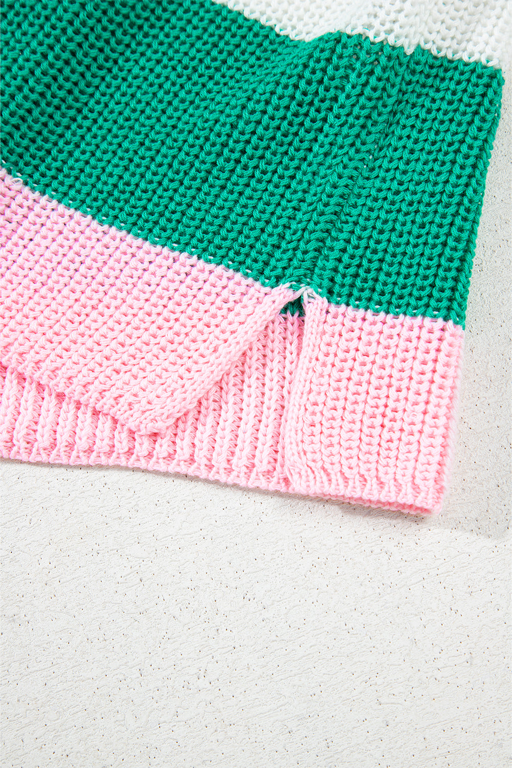 Multicolour Colour Block Notch V Neck Sweater Top eAura