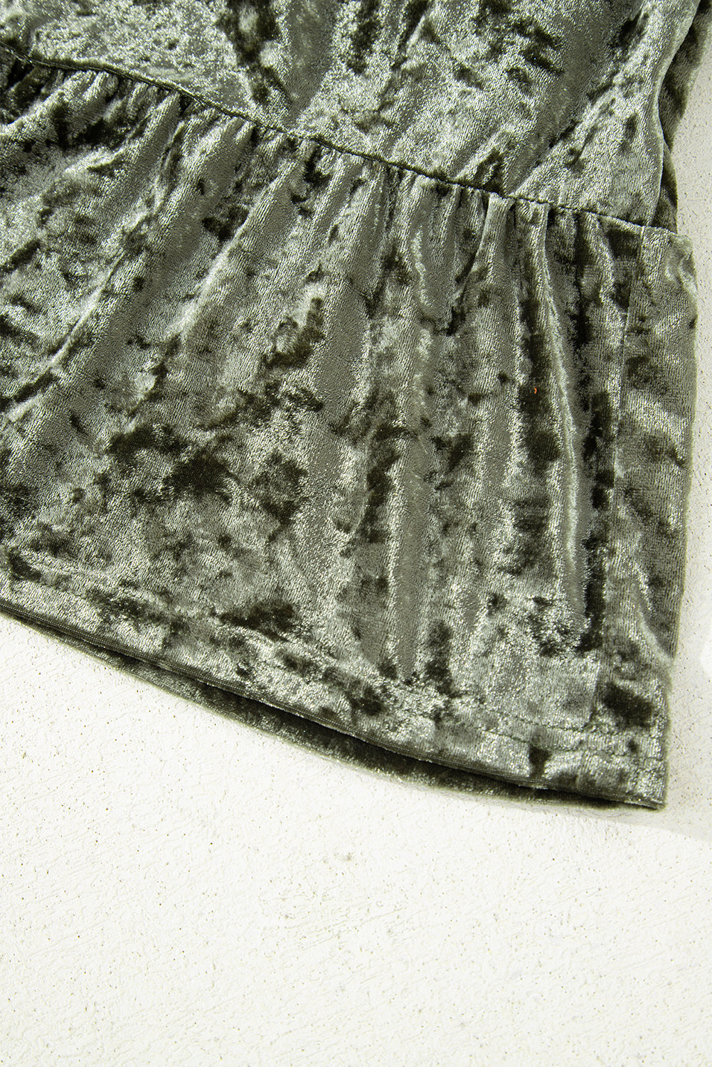 Plus Size Velvet Babydoll Mini Dress with Puff Sleeve - eAura