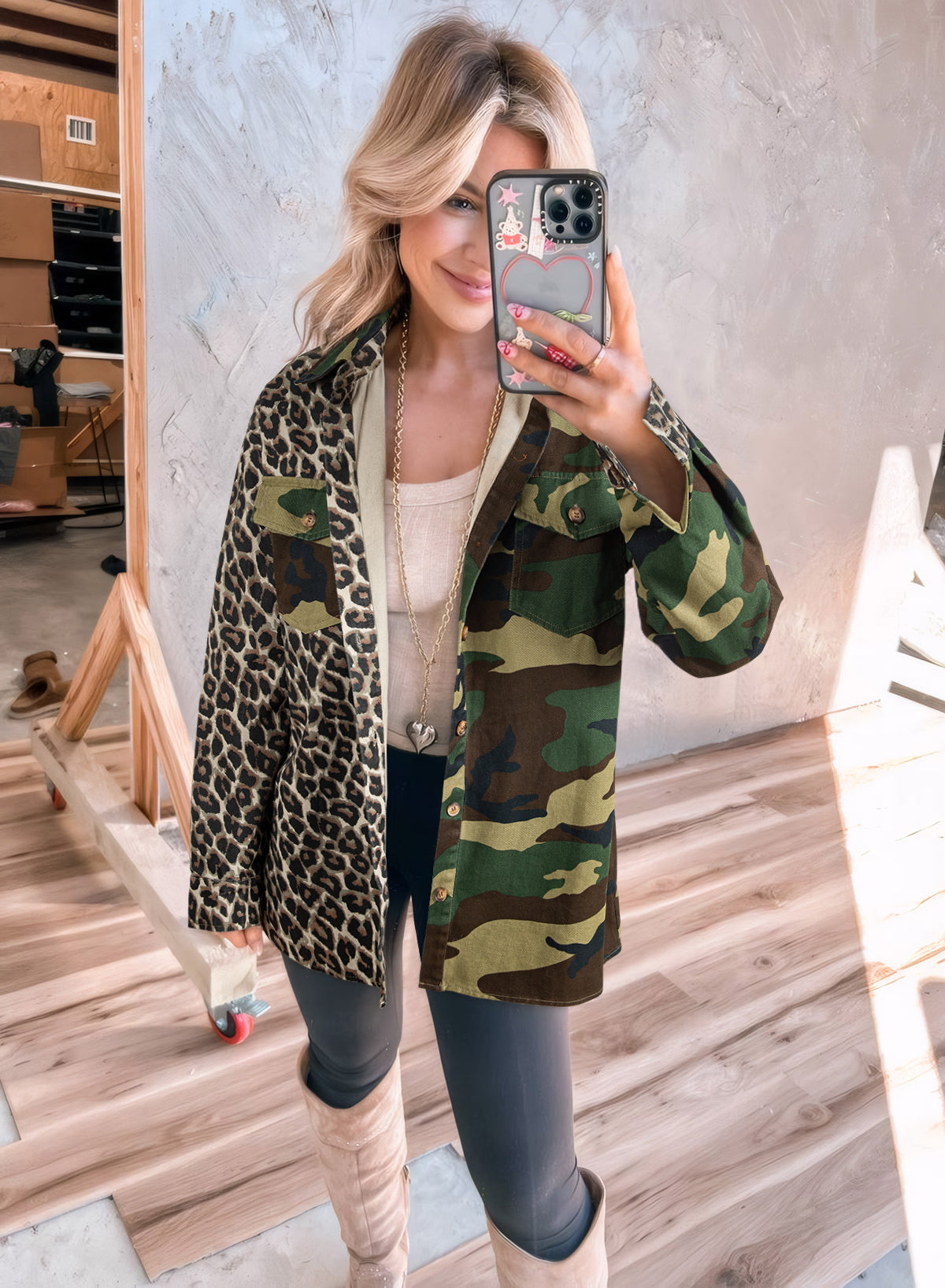Leopard Camo Patchwork Oversize Shacket Dear-Lover Dropshipping