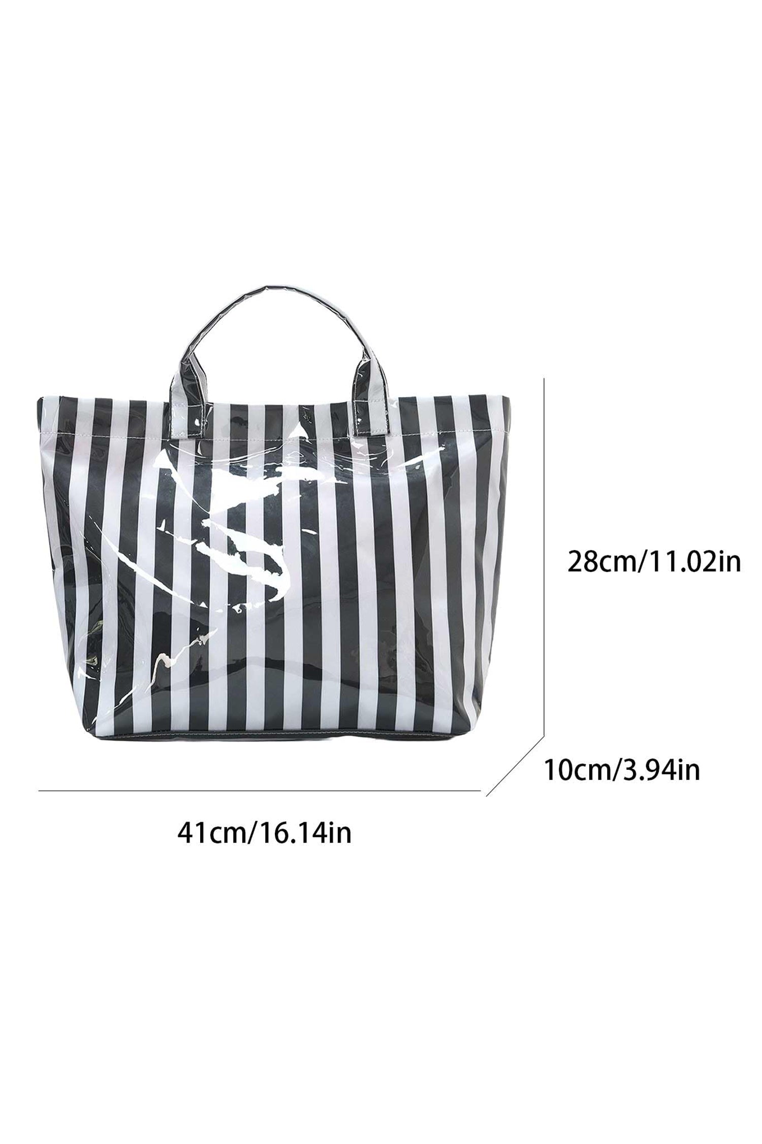 Glossy Striped Vinyl Large Tote Bag