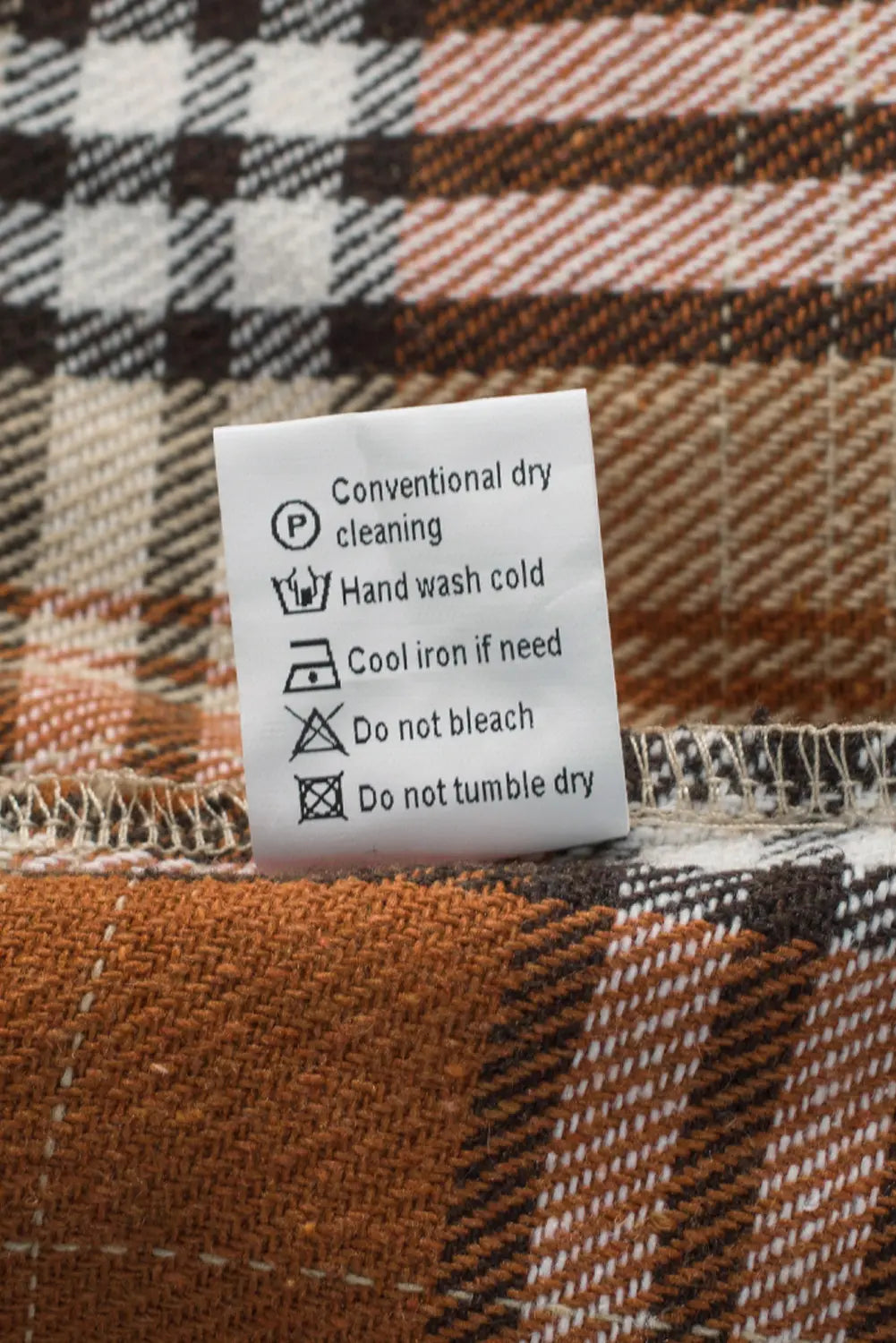 Orange Plaid Colour Block Patchwork Shirt Jacket with Pocket