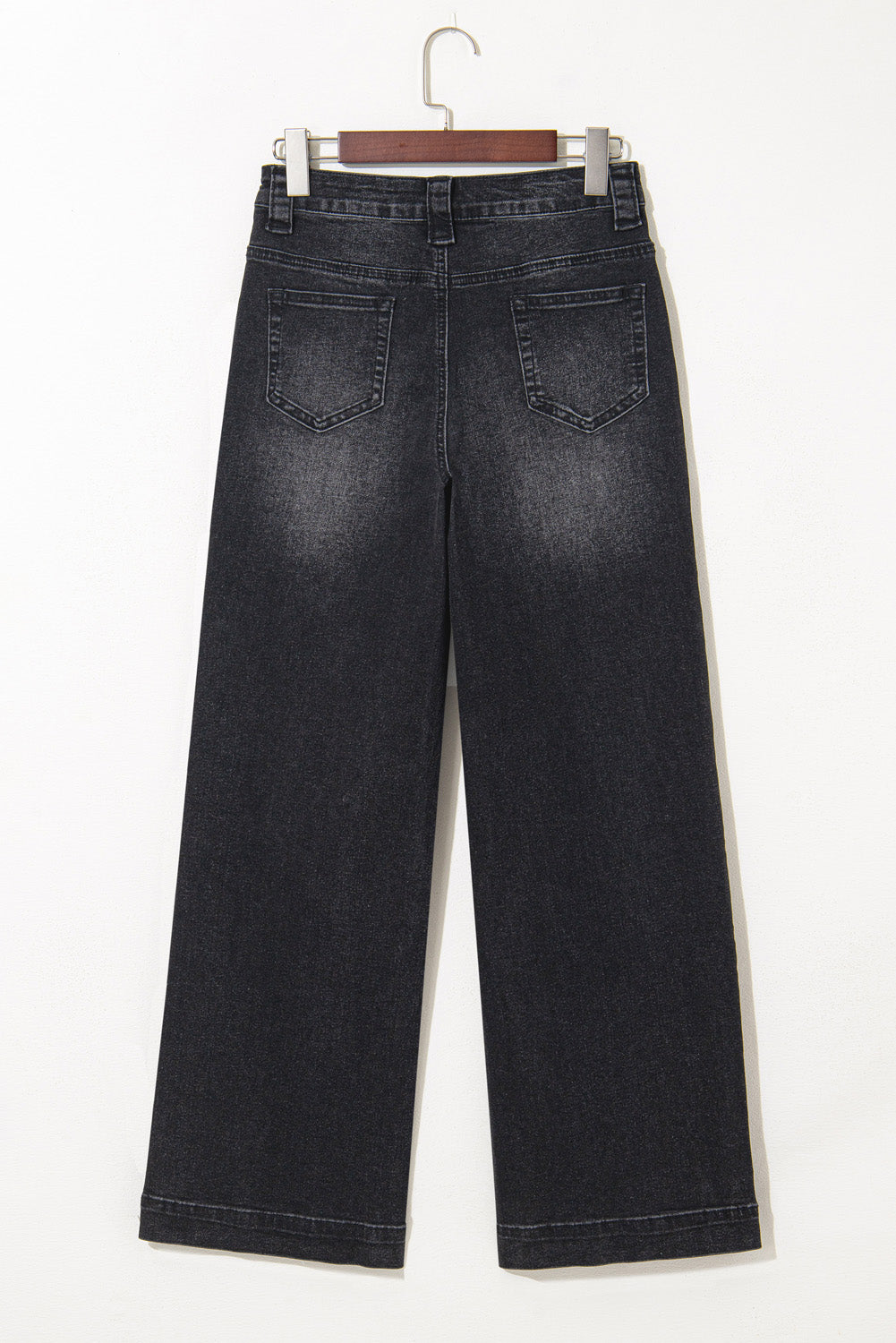 Black Wide Leg Pocketed High Waist Jeans eAura