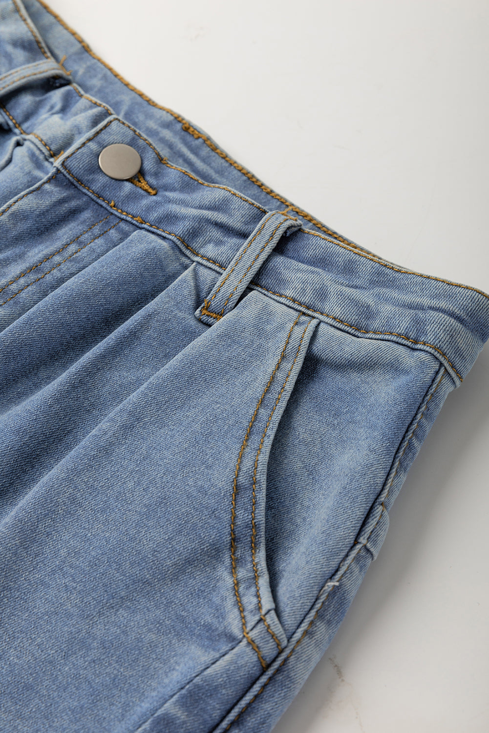 Ashleigh Blue Washed Pleated Detail Wide Leg Jeans - eAura