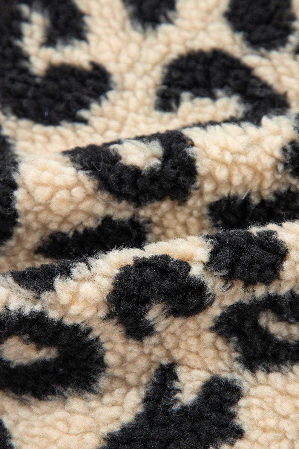 Leopard Print Sherpa Vest Coat – Black