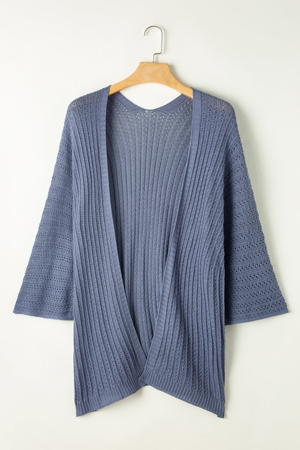 Black Hollow-out Bracelet Sleeve Knit Cardigan eAura