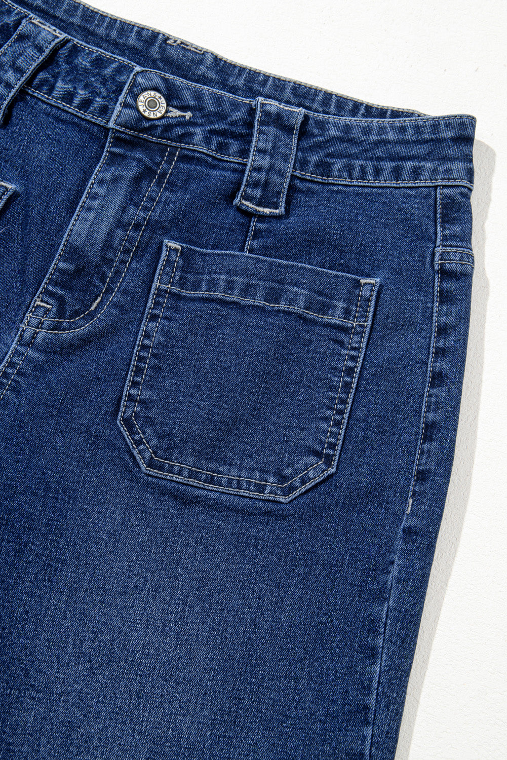 Sail Blue Wide Leg Pocketed High Waist Jeans Beagle Boutique Fashion Outlet
