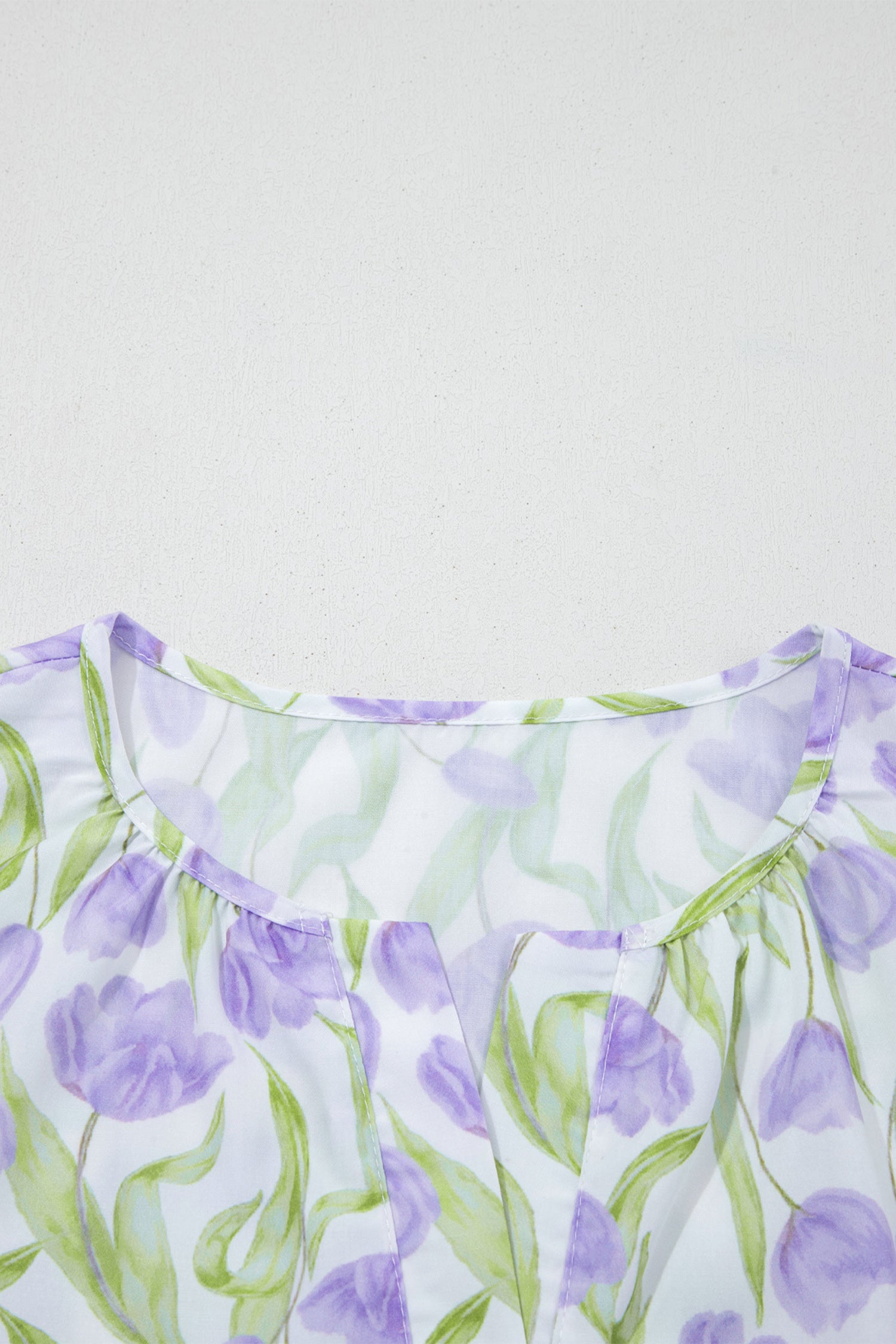 Tulip Floral Print Contrast Trim Midi Dress – Purple