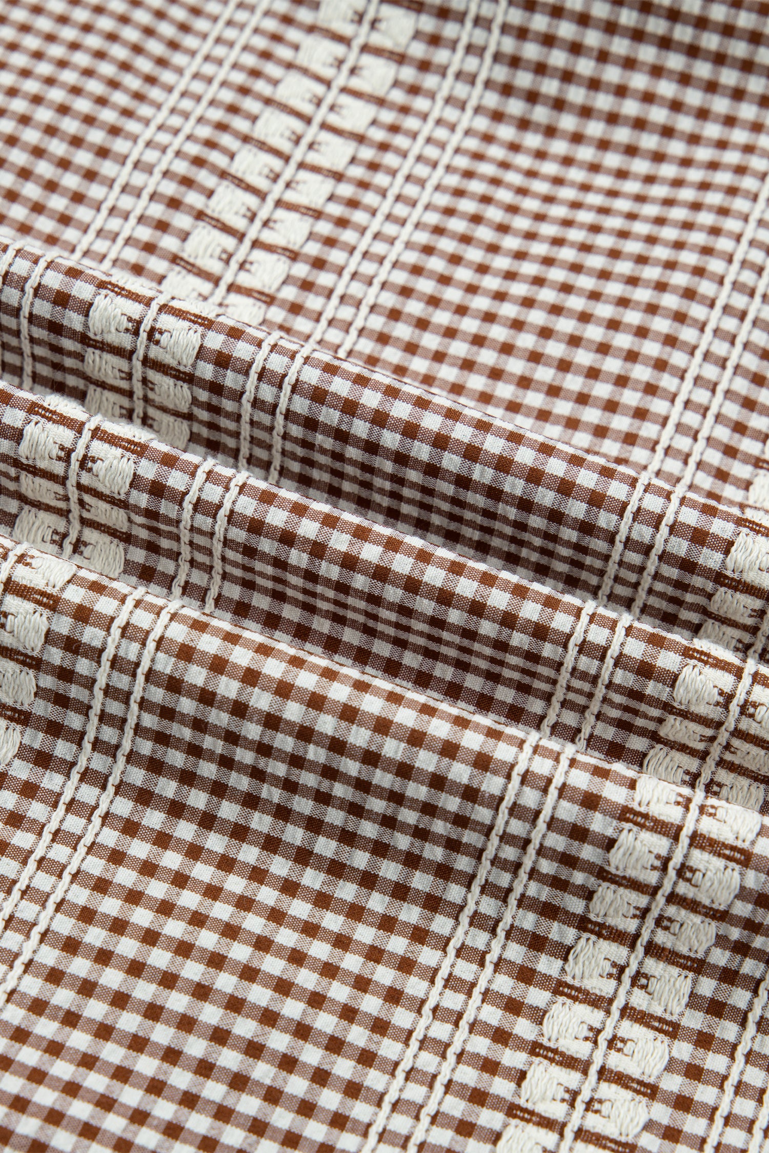 Western Pony Embroidered Yoke Puff Sleeve Gingham Blouse