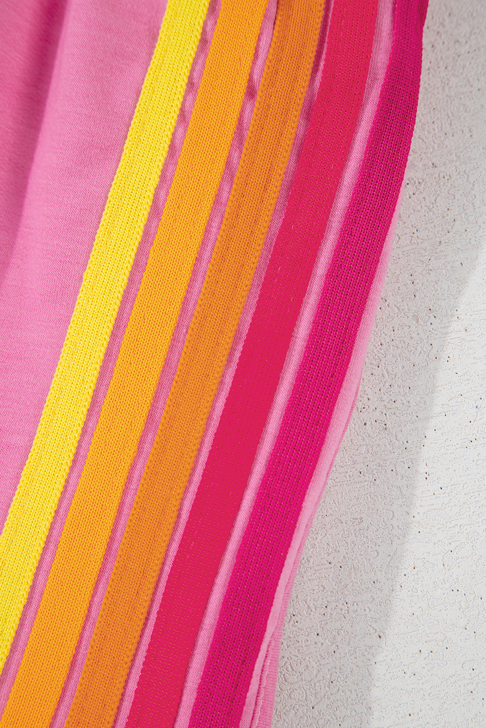 Bonbon Colour Block Stripes Elastic High Waist Active Shorts eAura