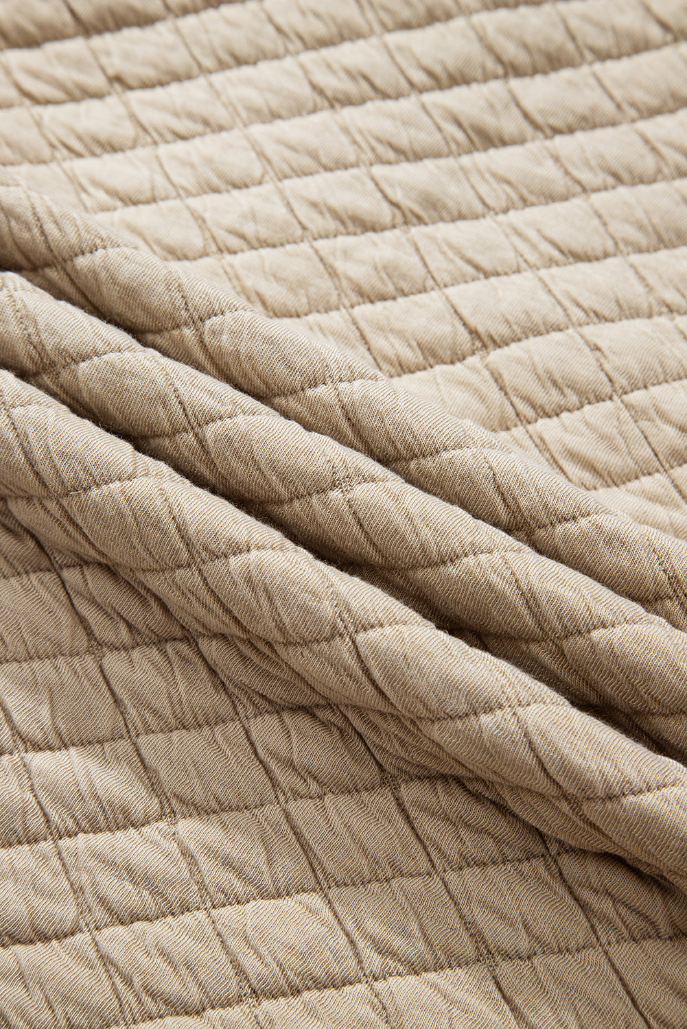 Jet Stream Solid Colour Quilted Puffer Buttoned Shacket eAura