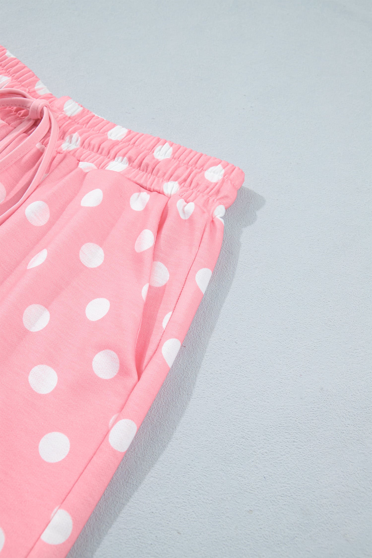 Polka Dot Oversized Top Drawstring Short Set – Green