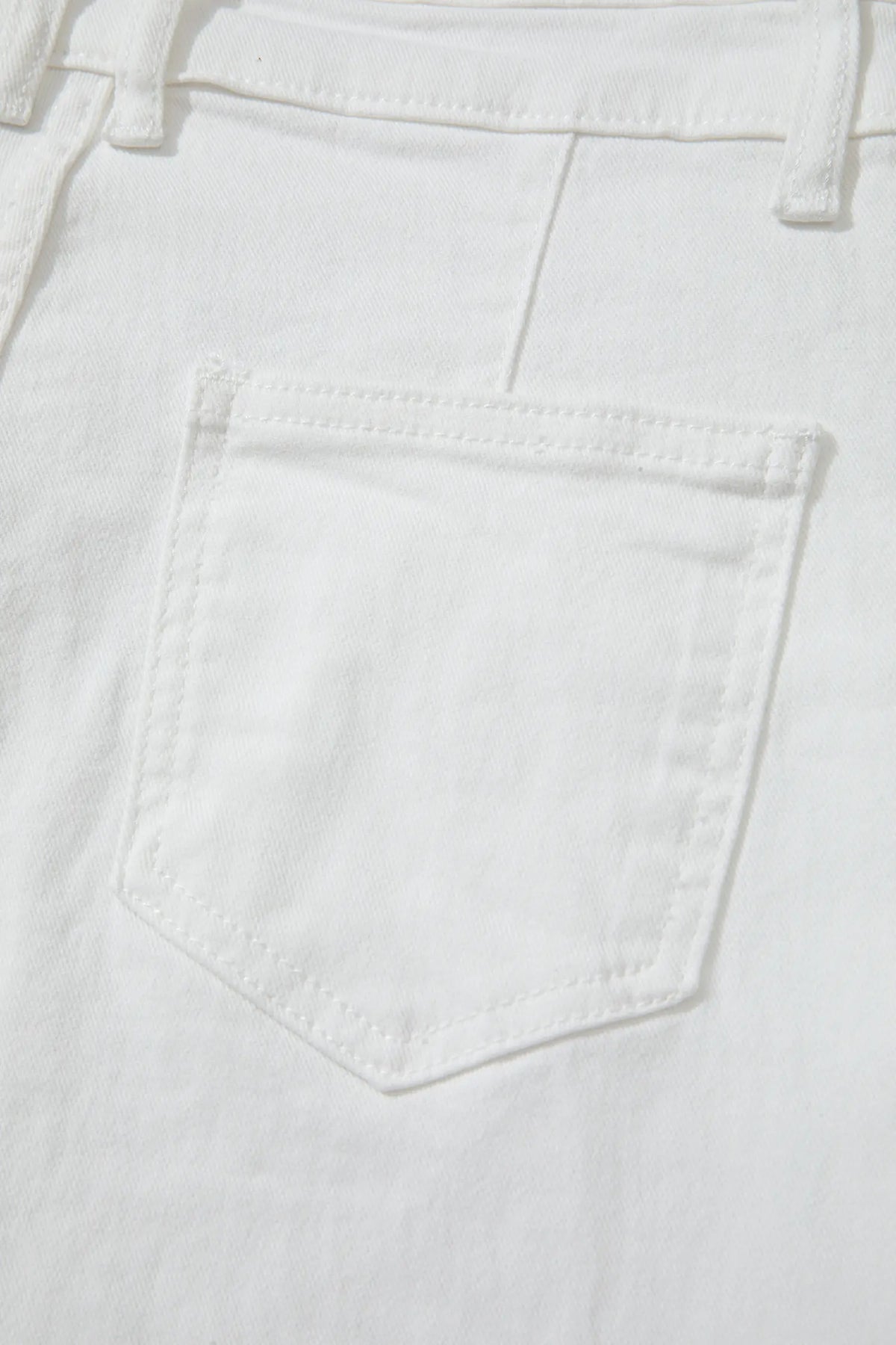 Solid Colour Loose Casual Jeans – White