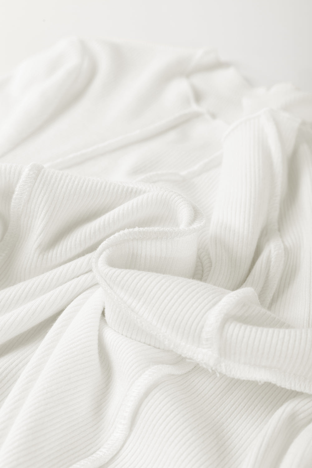 White Exposed Seam Slim Fit Long Sleeve Top - eAura