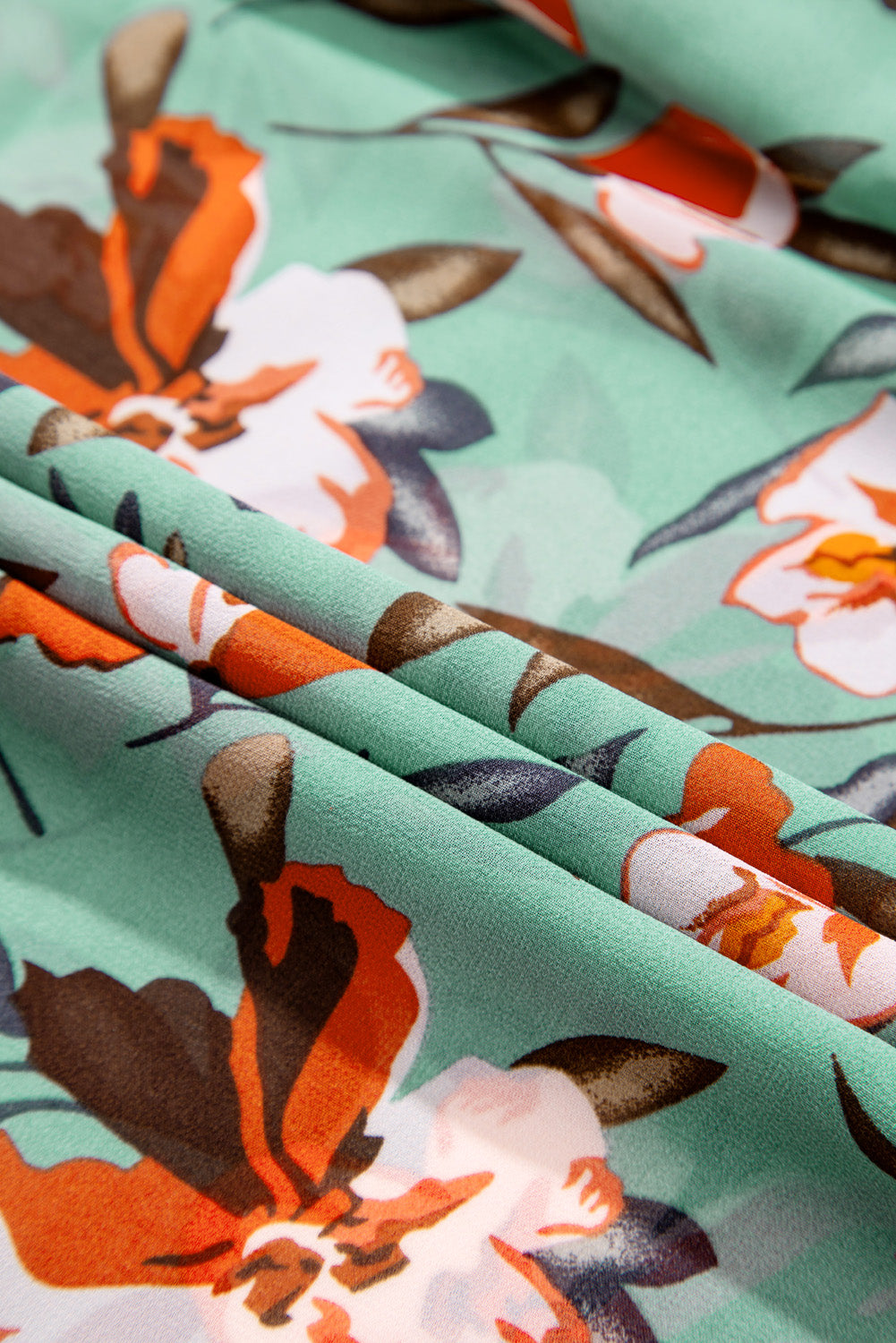 Floral Print Frilled V-Neck Short Sleeve Maxi Dress