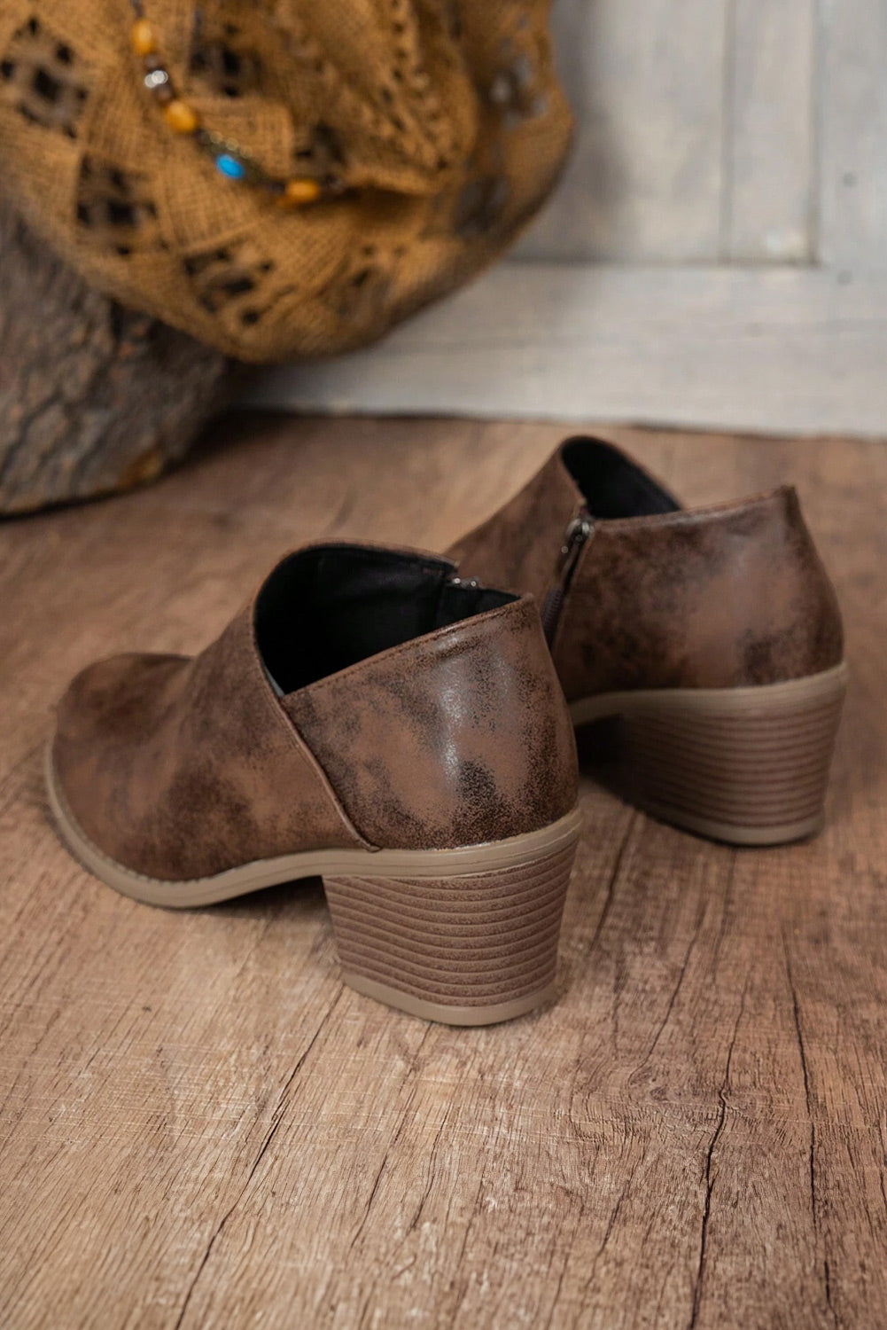 Coffee Suede Casual Ankle Boots - eAura