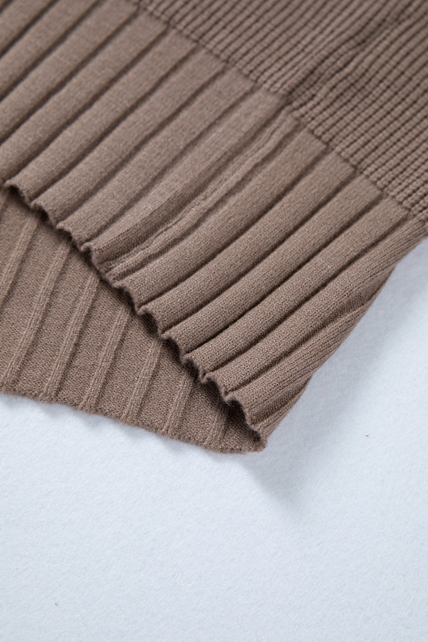 Mixed Texture Cardigan With Buttons - V-Neck