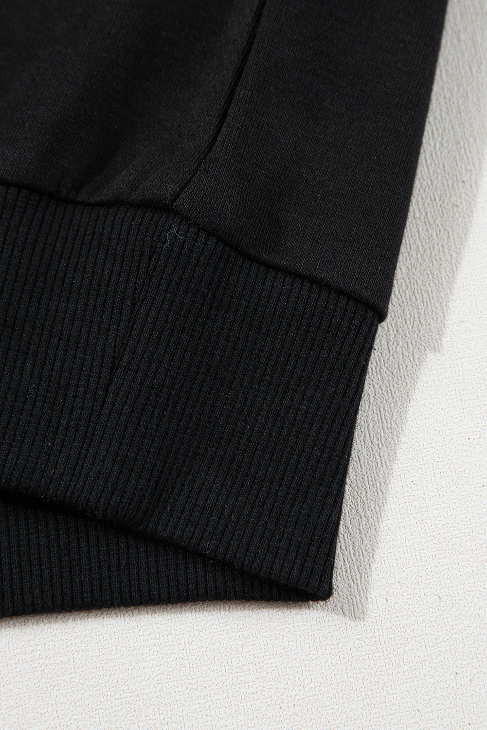 Black Contrast Stitches Detail Puffy Half Sleeve Blouse - eAura