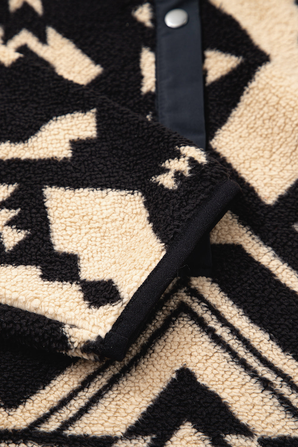 Black Western Aztec Half Zip Plush Sweatshirt eAura