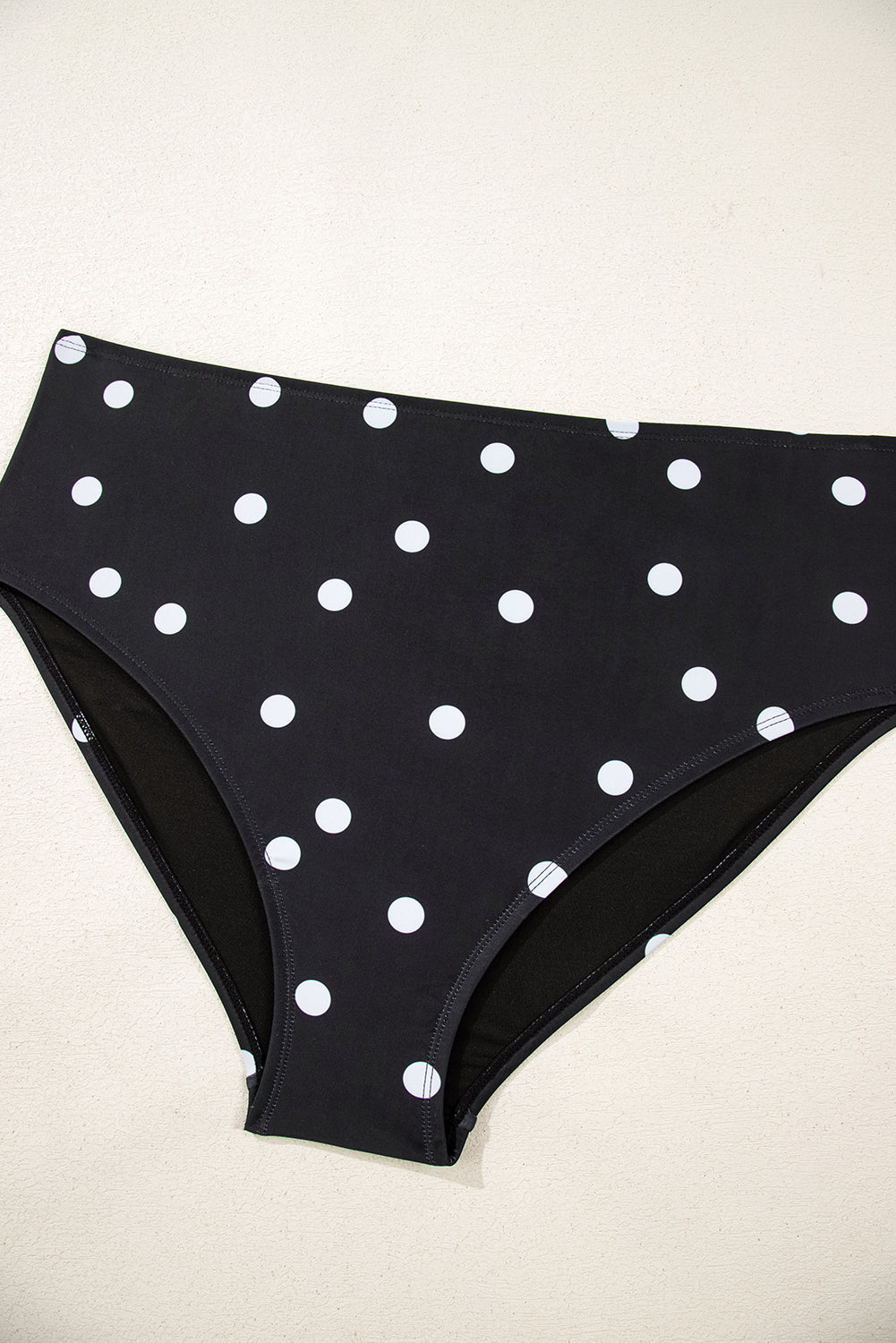 Black Polka Dot/Colourblock Trim V Neck Plus Size Swim Dress BB Fashion Outlet