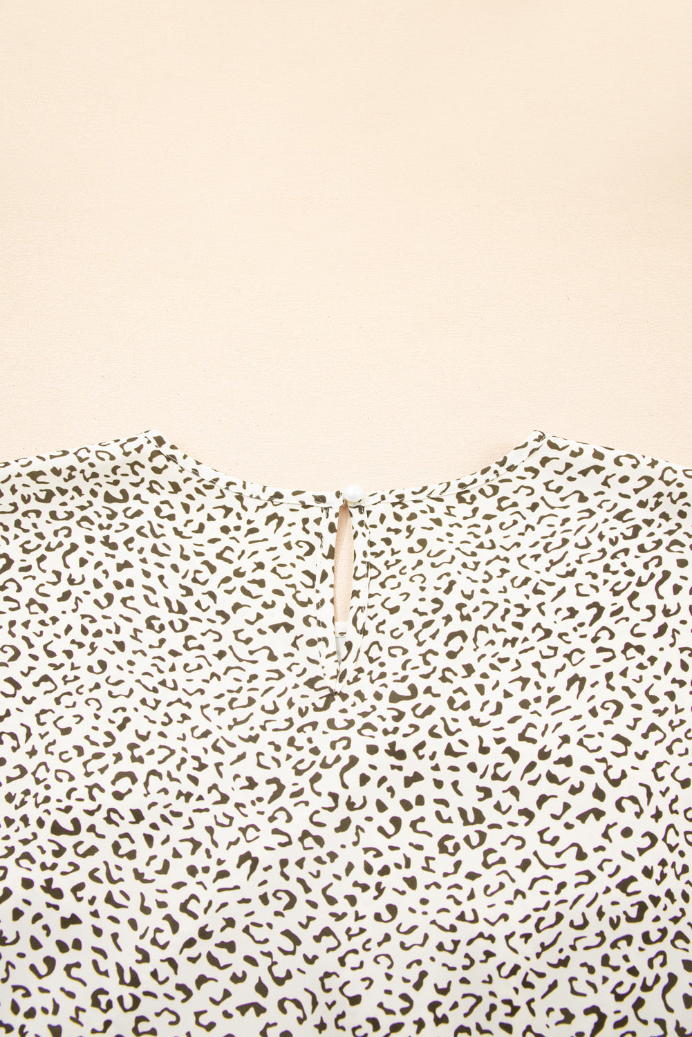 Beige Plus Size Leopard Print Frill Trim Short Sleeve Flared Dress BB Fashion Outlet