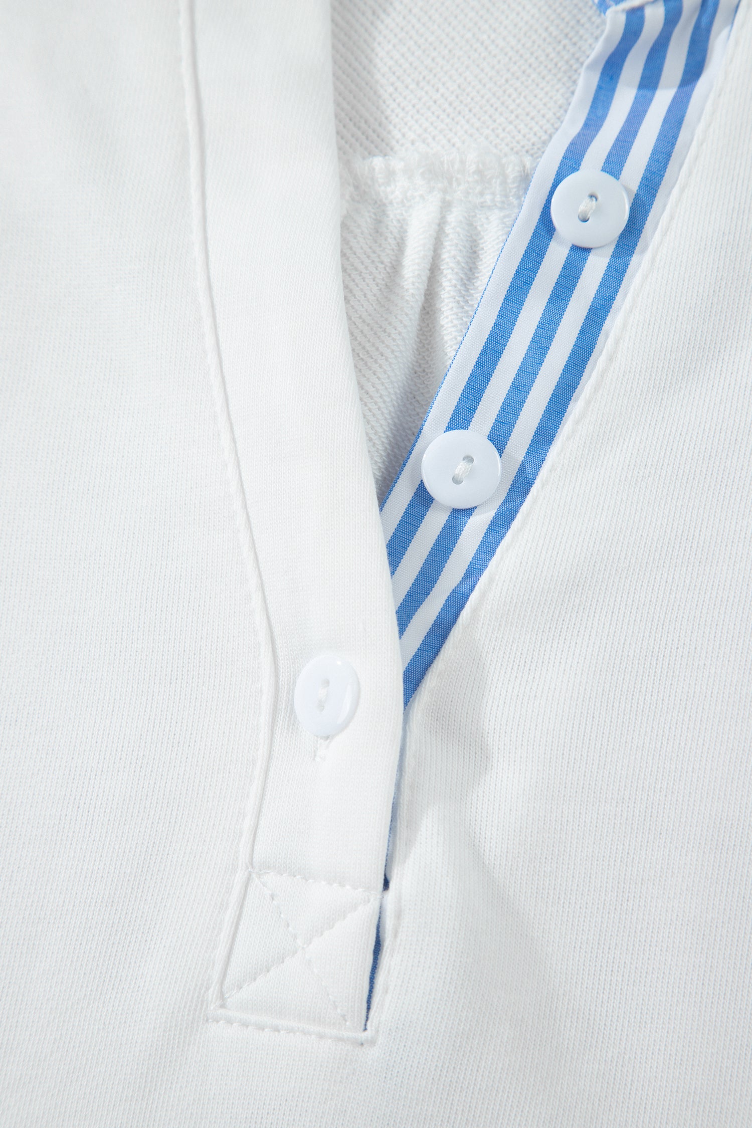 Striped Frilled Collar Short Sleeve Blouse