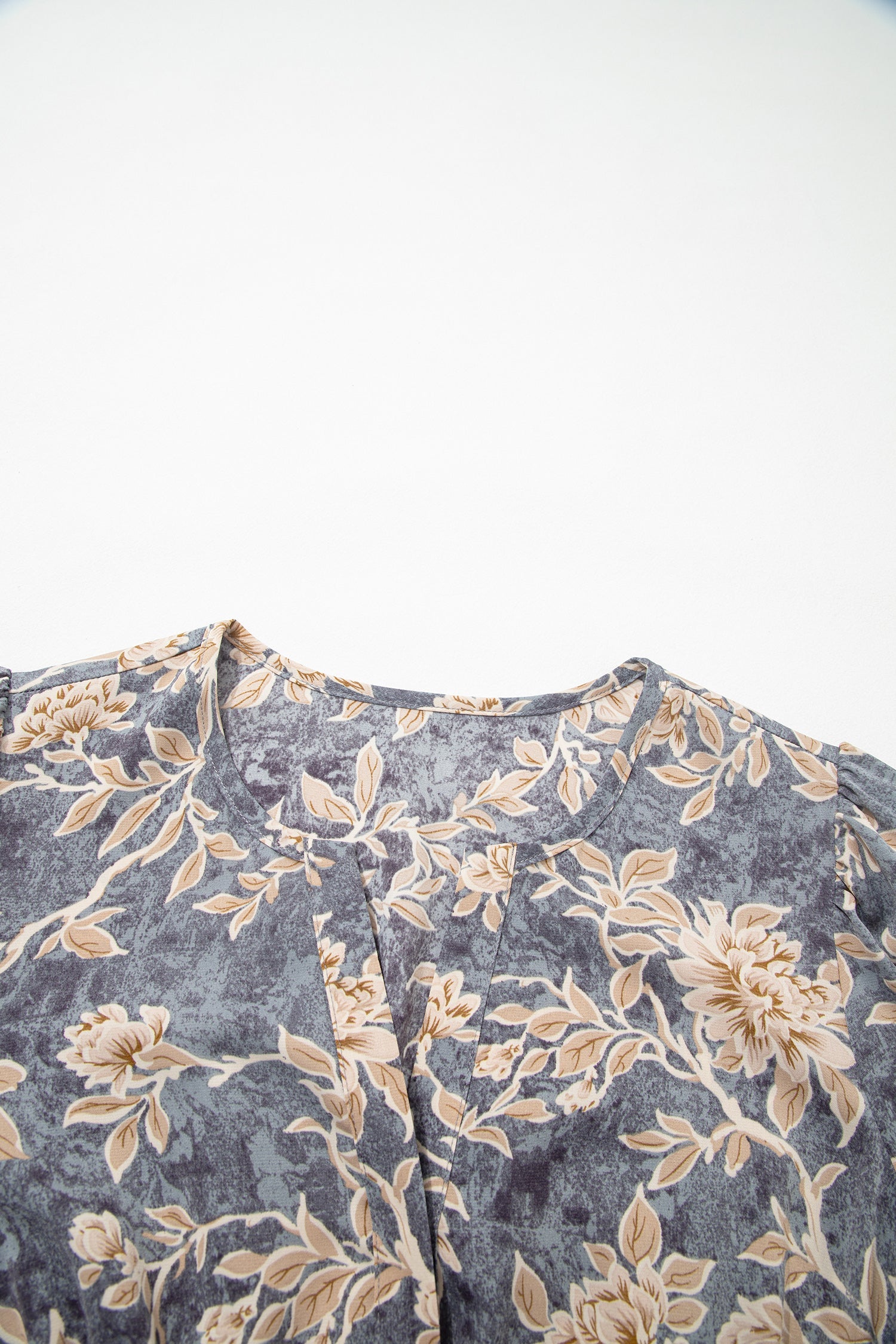 Floral Print Smocked Long Sleeve Maxi Dress - eAura