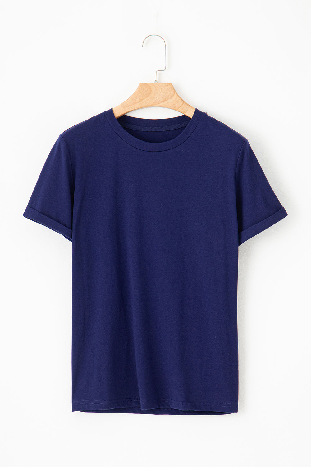 Casual Plain Crew Neck Tee T-Shirt