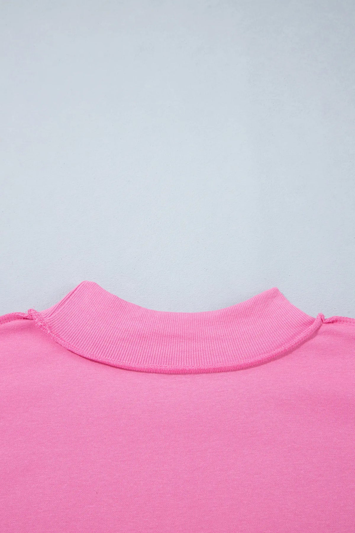 Bright Pink Exposed Seam Detail Reversible Double Wear Plus Size Sweatshirt