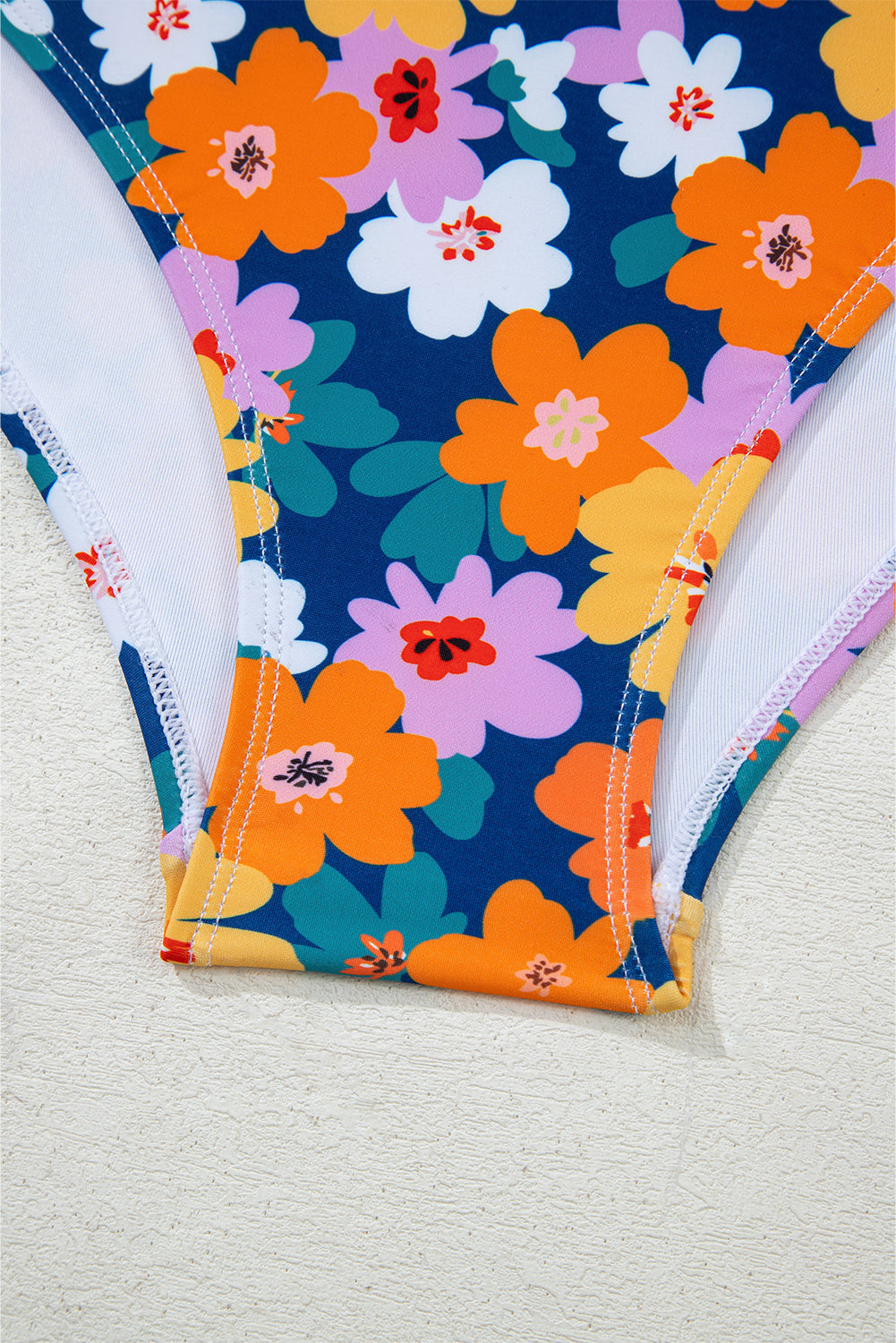 Green Floral Print Racerback Cutout High Waist 2pcs Bikini eAura