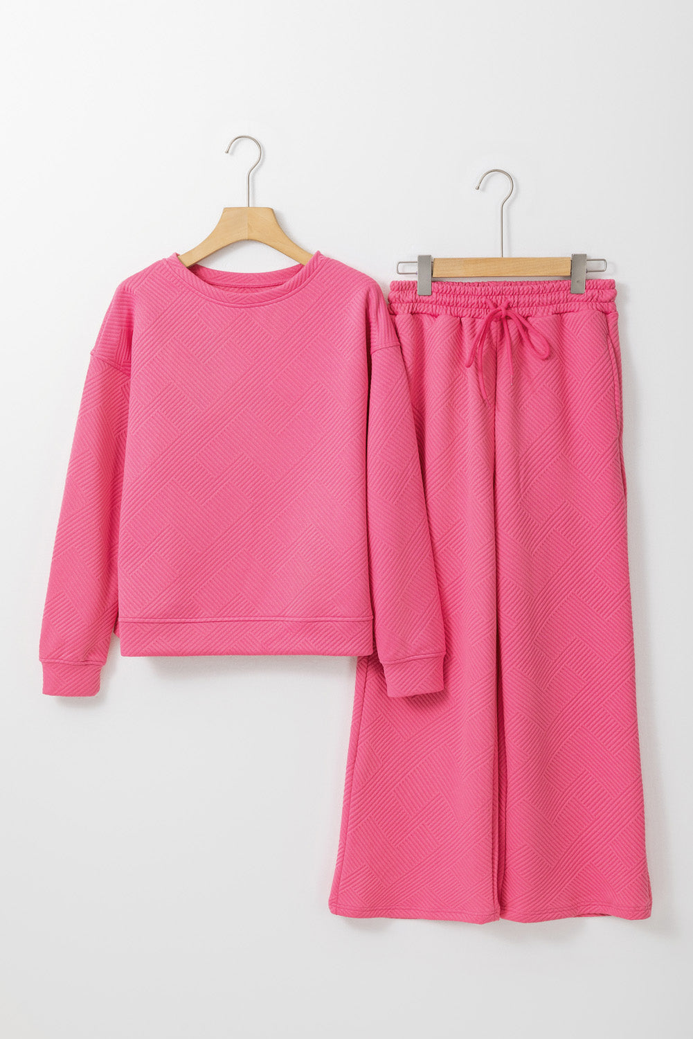 Red Dahlia Ultra Loose Textured 2pcs Slouchy Outfit eAura