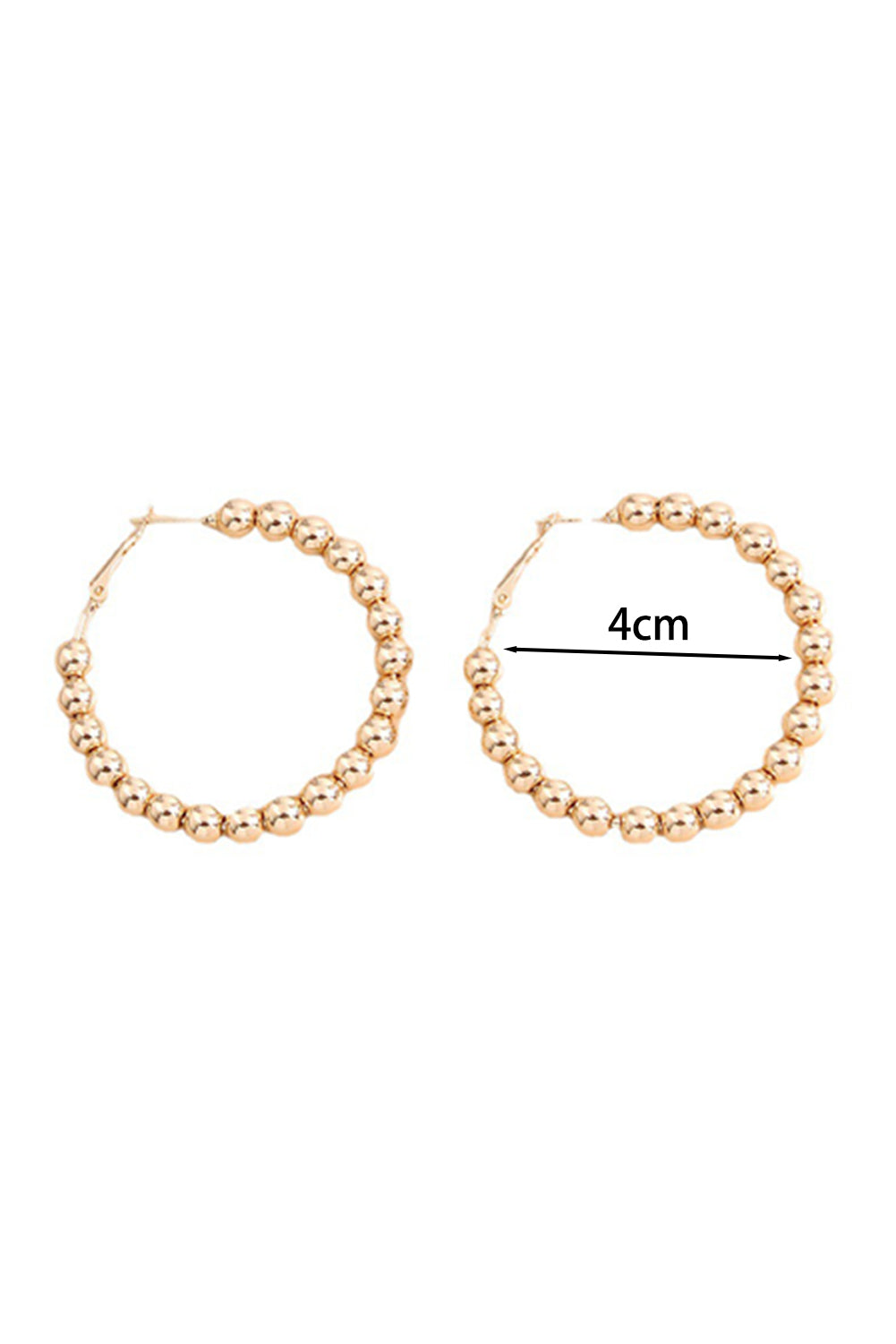 Gold Plated Beaded Minimalist Alloy Hoop Earrings - eAura