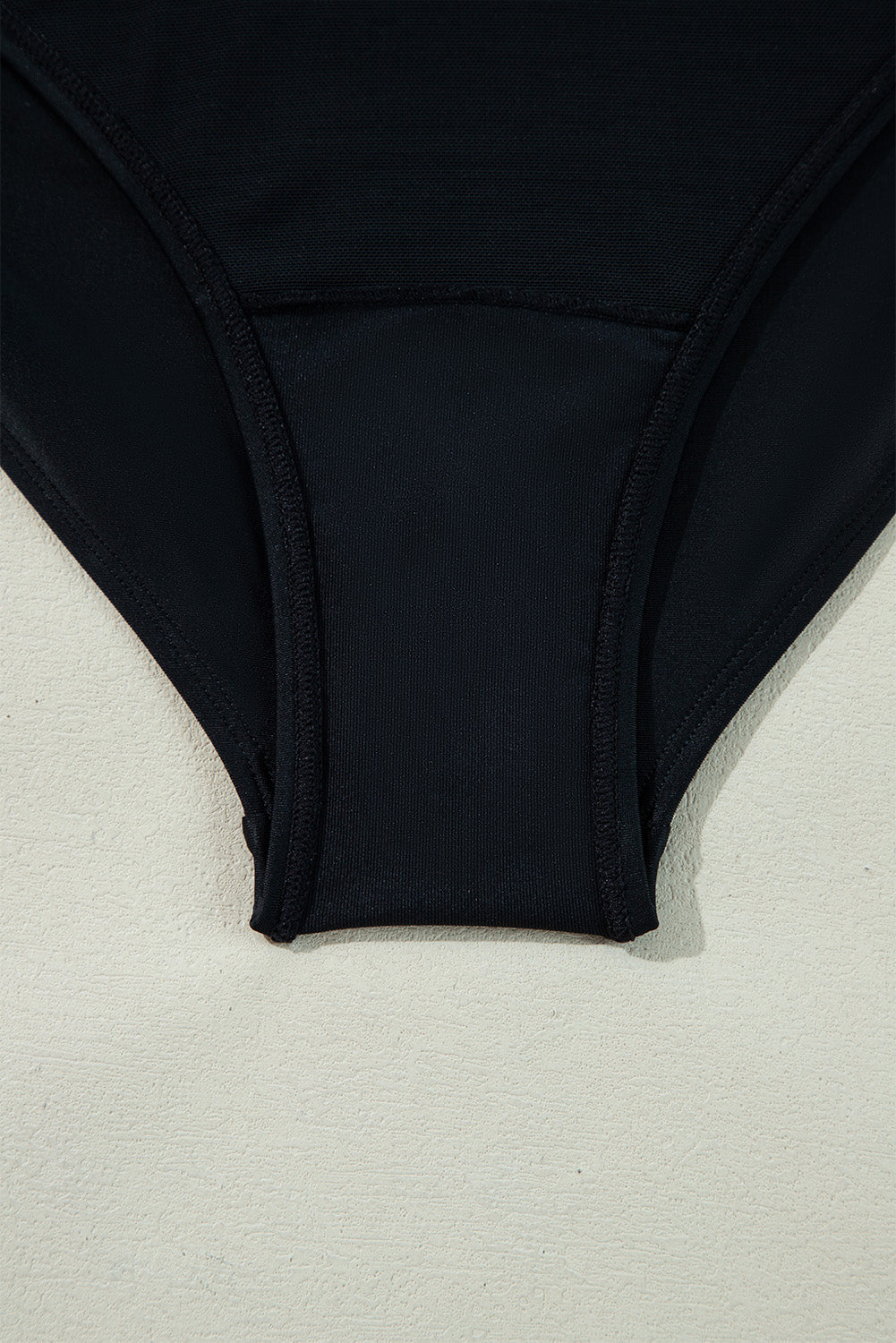 Black Colour Contrast Ruffled Wrap V Neck Swimsuit eAura