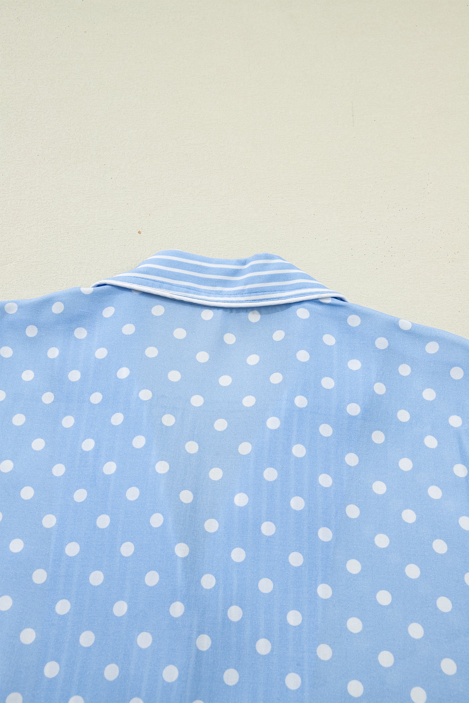 Sky Blue Dotted Print Soft Short Pajama Set – Light Blue