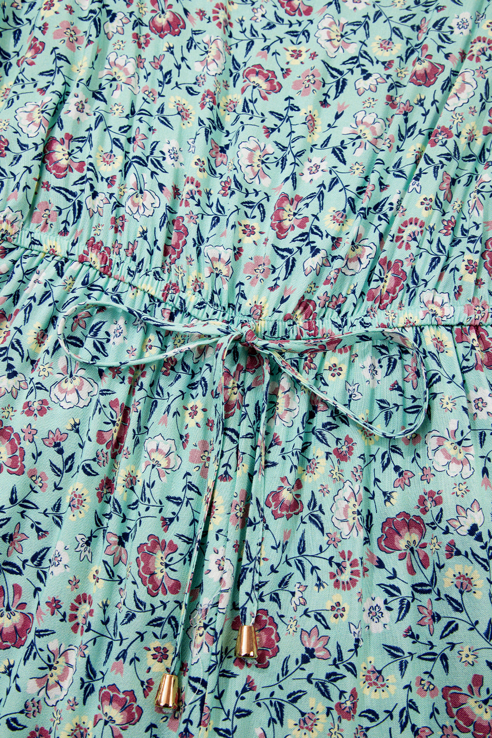 Bohemian Floral Ruffle Bottom Spaghetti Strap Jumpsuit eAura