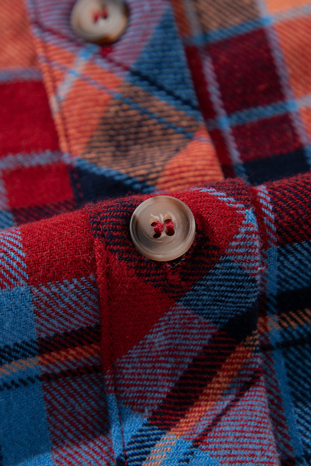 Red Plaid Print Loose Vintage Shirt eAura