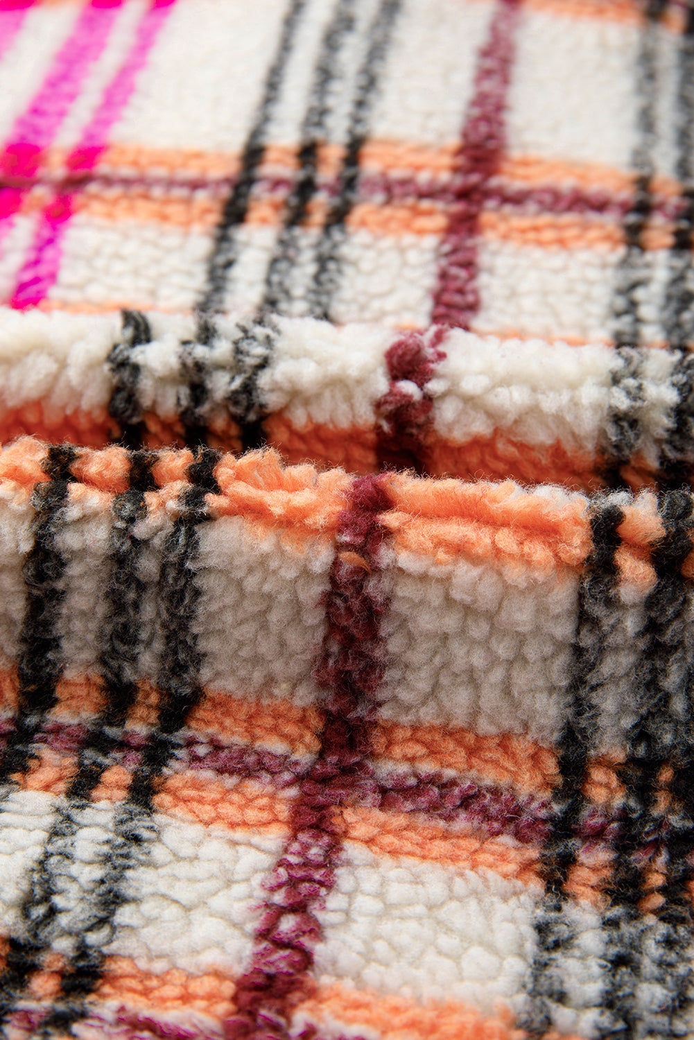 Rose Sherpa Plaid Jacket Gilet eAura